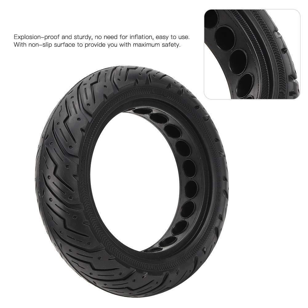 10x2.50C Electric Scooter Tire - Puncture-Proof Replacement Rubber Tire for Xiaomi M365/Max G30 - Black Durable E-Scooter Tyre for Commuting & Urban Travel