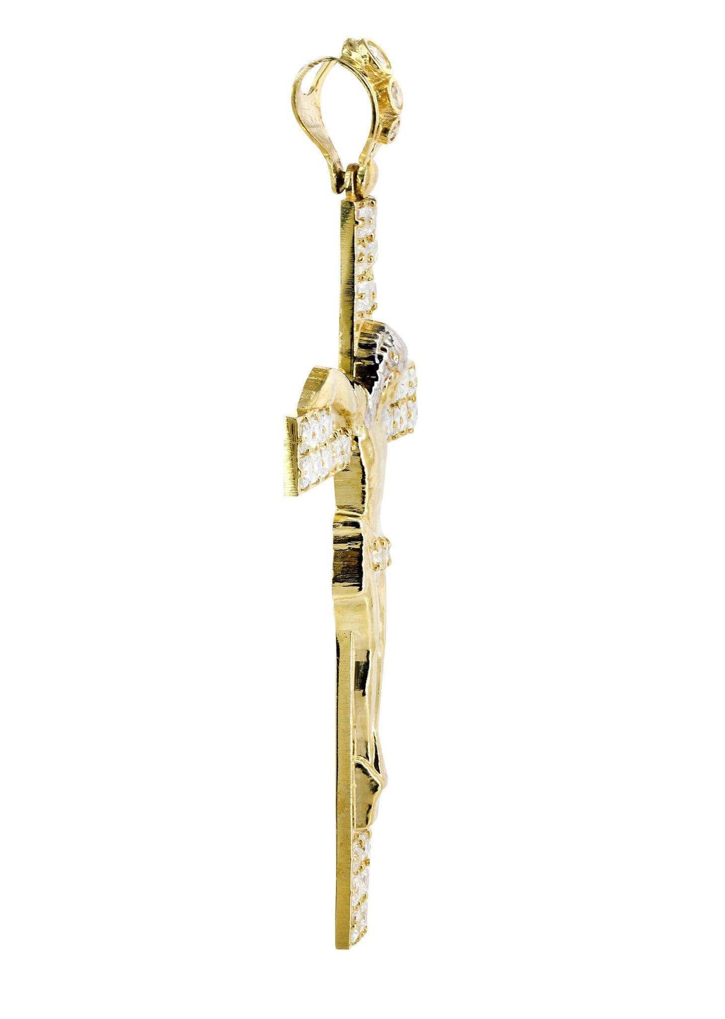 10K Gold Cross Pendant for Women & Men - 11.2 Grams Religious Jewelry Gift for Baptism, First Communion & Everyday Wear