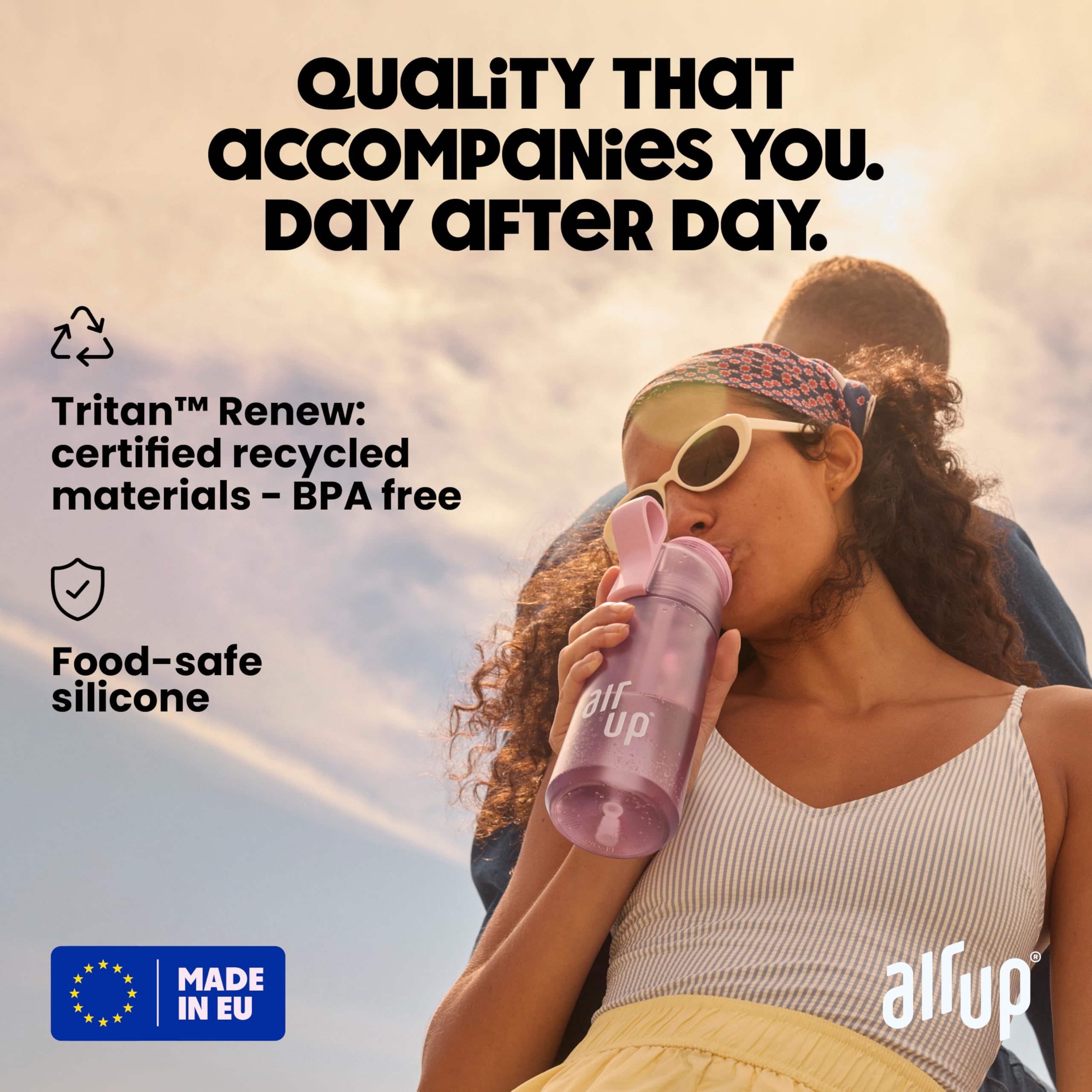 Air Up® 16oz Stainless Steel Black Water Bottle with Straw + 5 Flavor Pods (Sugar-Free) | Hydration Bottle for Gym, Hiking & Office | BPA-Free Flavored Water Bottle