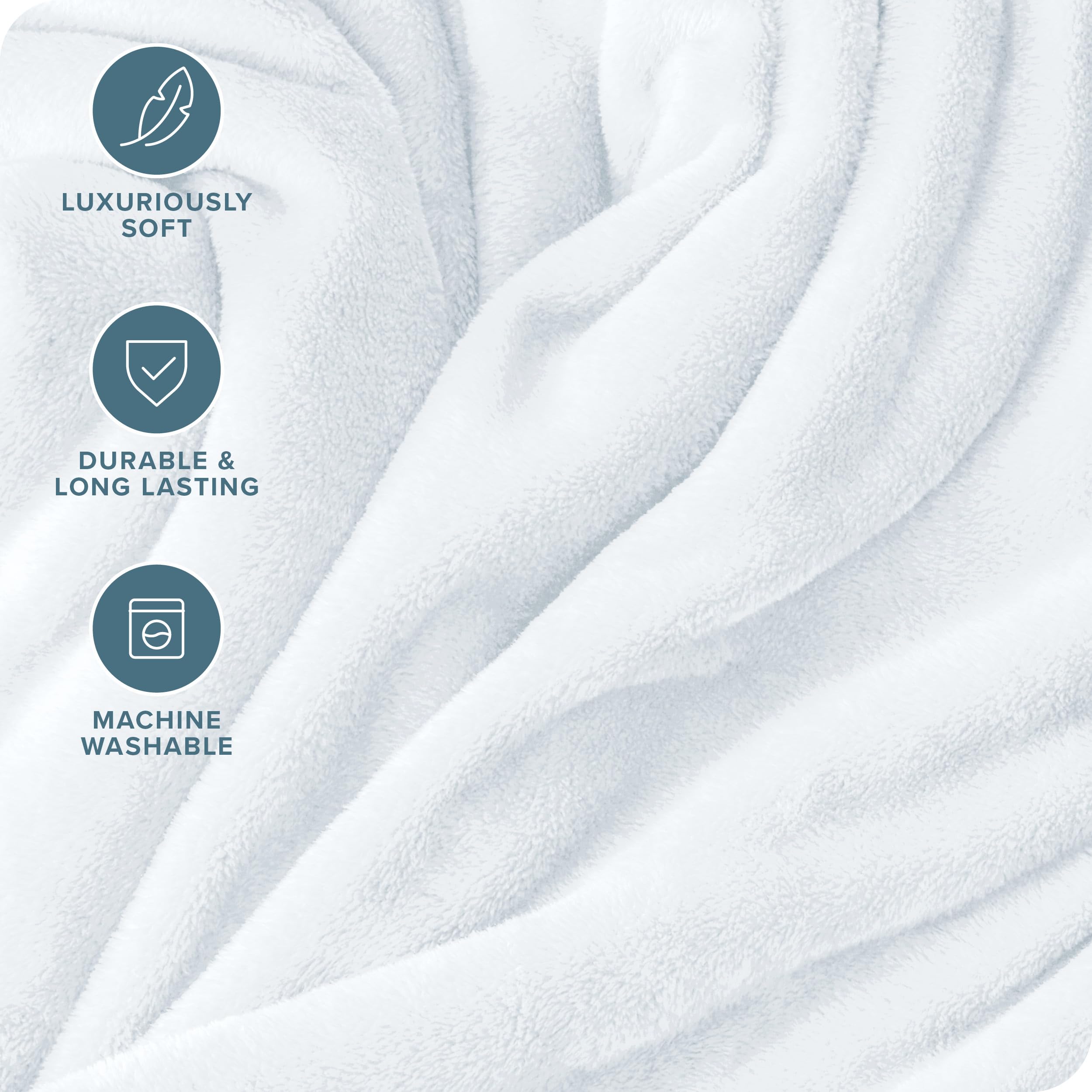 Bare Home Ultra Soft Fleece Blanket - King Size White Microplush Throw Blanket for Bed, Sofa & Couch | Cozy Warm Blanket for Movie Nights, Camping, Travel & Home Decor | Lightweight & Plush