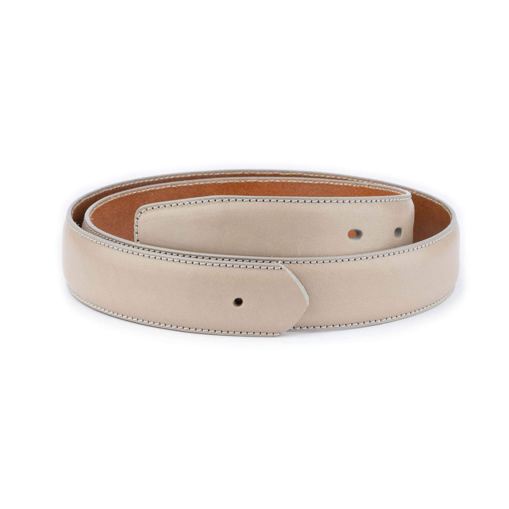 Genuine Leather Replacement Belt Strap for Montblanc Buckle - Classic Grey Men's Dress Belt - Perfect for Business Attire, Formal Occasions & Office Wear
