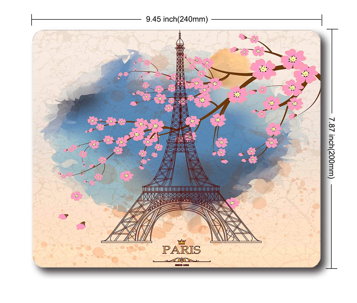 Eiffel Tower Mouse Pad - Non-Slip Rubber Gaming Mouse Mat with Paris Design for Office & Home Computer Use