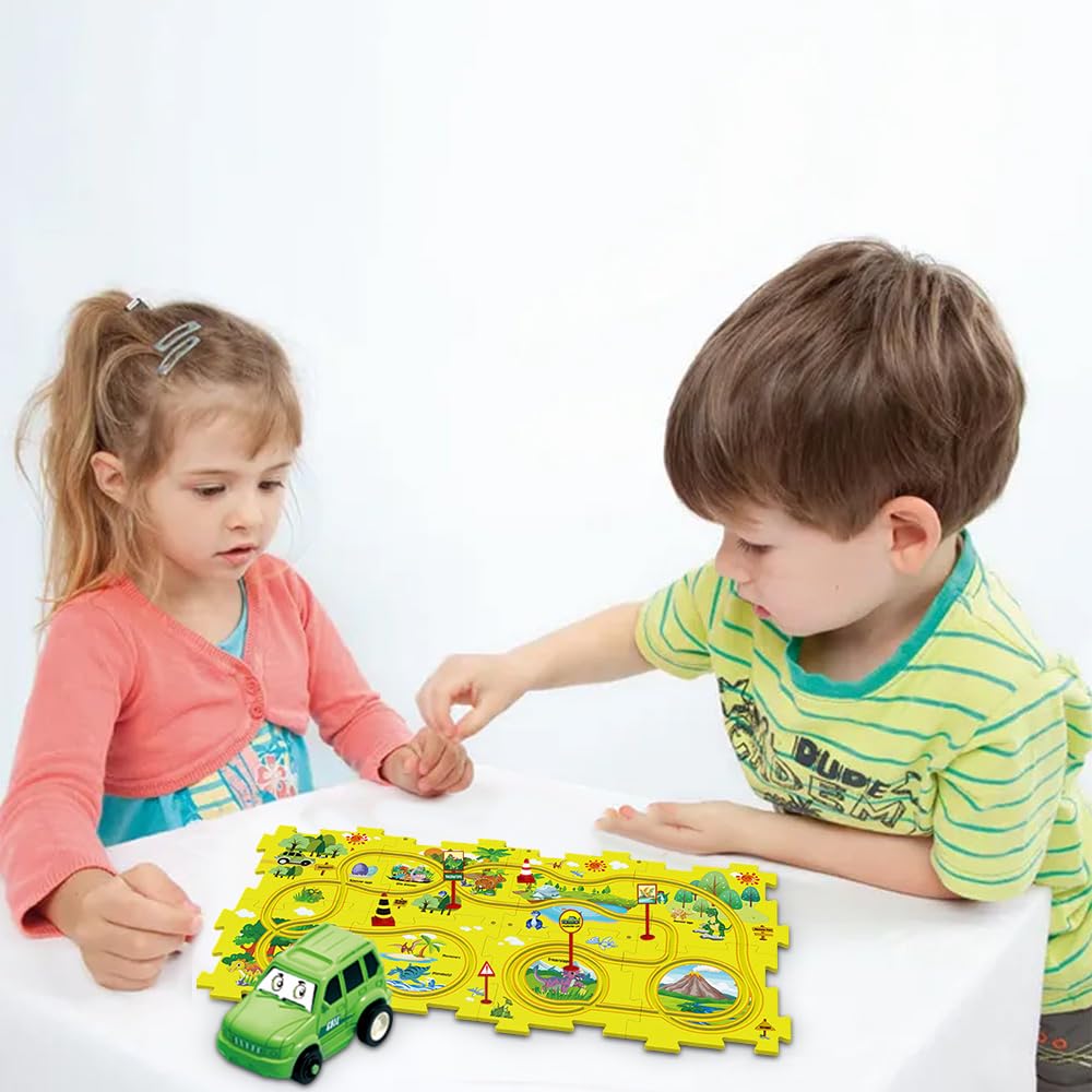 2023 New DIY Electric Trolley Assembling Kit - Educational Puzzle Track Car Toy Set for Kids | Railcar Building Vehicles & Puzzle Board | STEM Learning Toys for Toddlers - Perfect for Home Play, Classroom Activities & Birthday Gifts