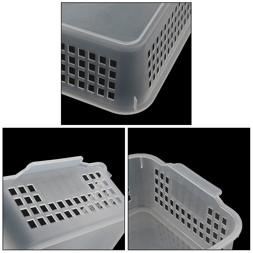 Clear Plastic Storage Trays - 6-Pack Organizer Bins for Home & Office