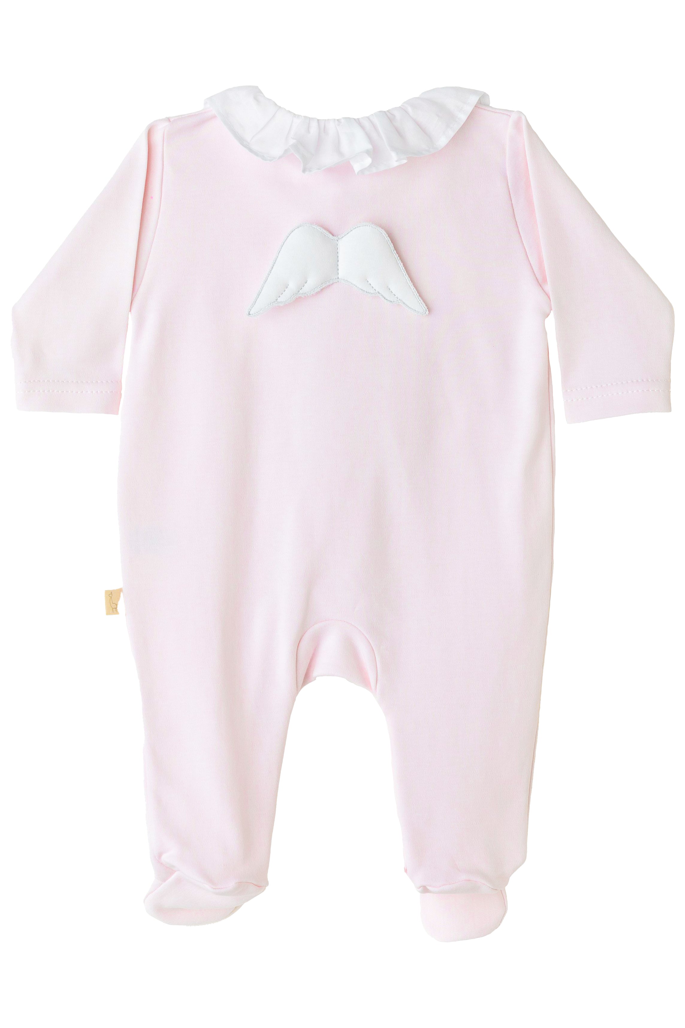 Cotton Angel Wing Ruffle Collar Baby Sleepsuit - Soft & Comfortable Newborn Pajamas for Girls & Boys - Perfect for Bedtime, Photography & Special Occasions