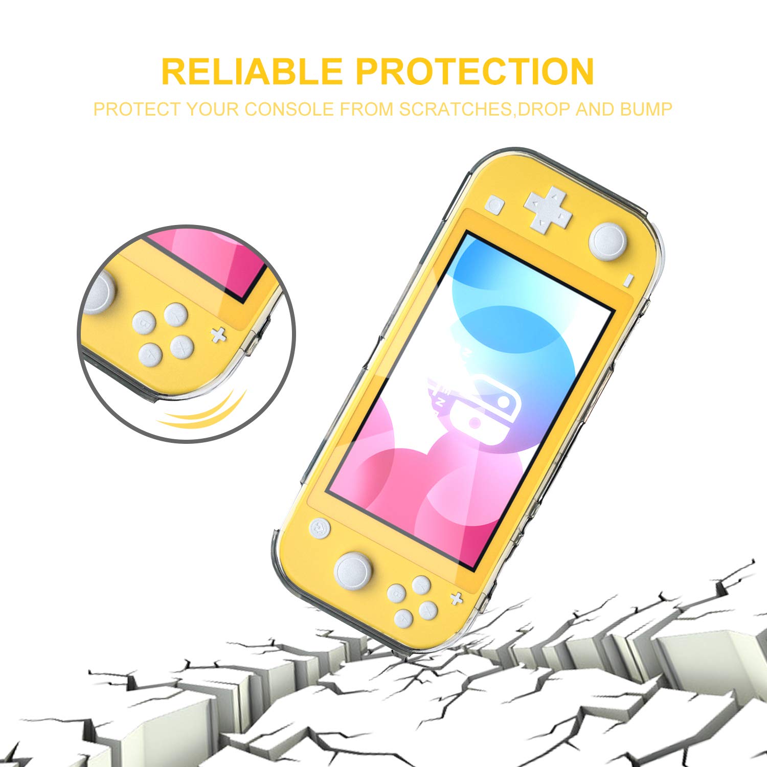 Premium TPU Protective Case for Nintendo Switch Lite - Shockproof & Scratch-Resistant Clear Cover - Perfect for Gaming, Travel & Everyday Use