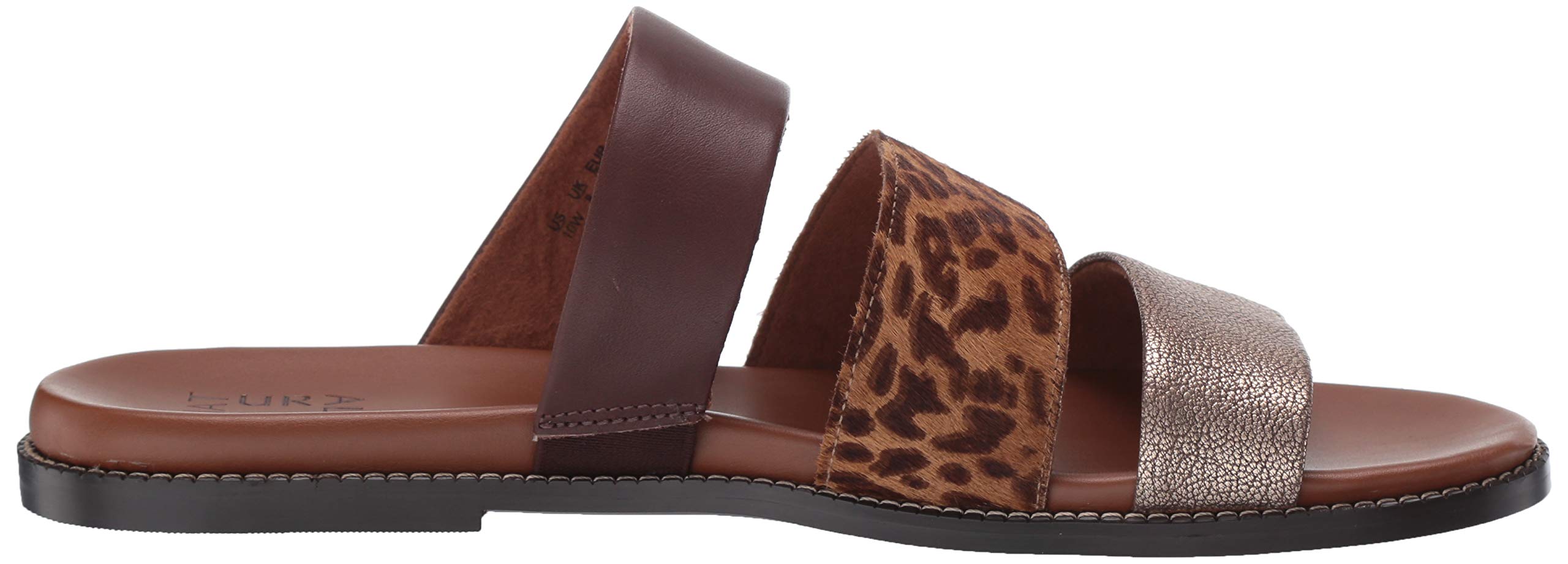 Naturalizer Women's Kellie Brown Leopard Print Slide Sandals Size 9.5 Medium | Comfortable Summer Casual Slides for Beach, Pool & Everyday Wear