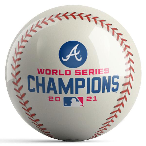 2021 World Series Champion Atlanta Braves Bowling Ball - Official MLB Licensed Collectible for Bowling Enthusiasts & Sports Fans - Perfect for League Play, Gifts, and Memorabilia Collections