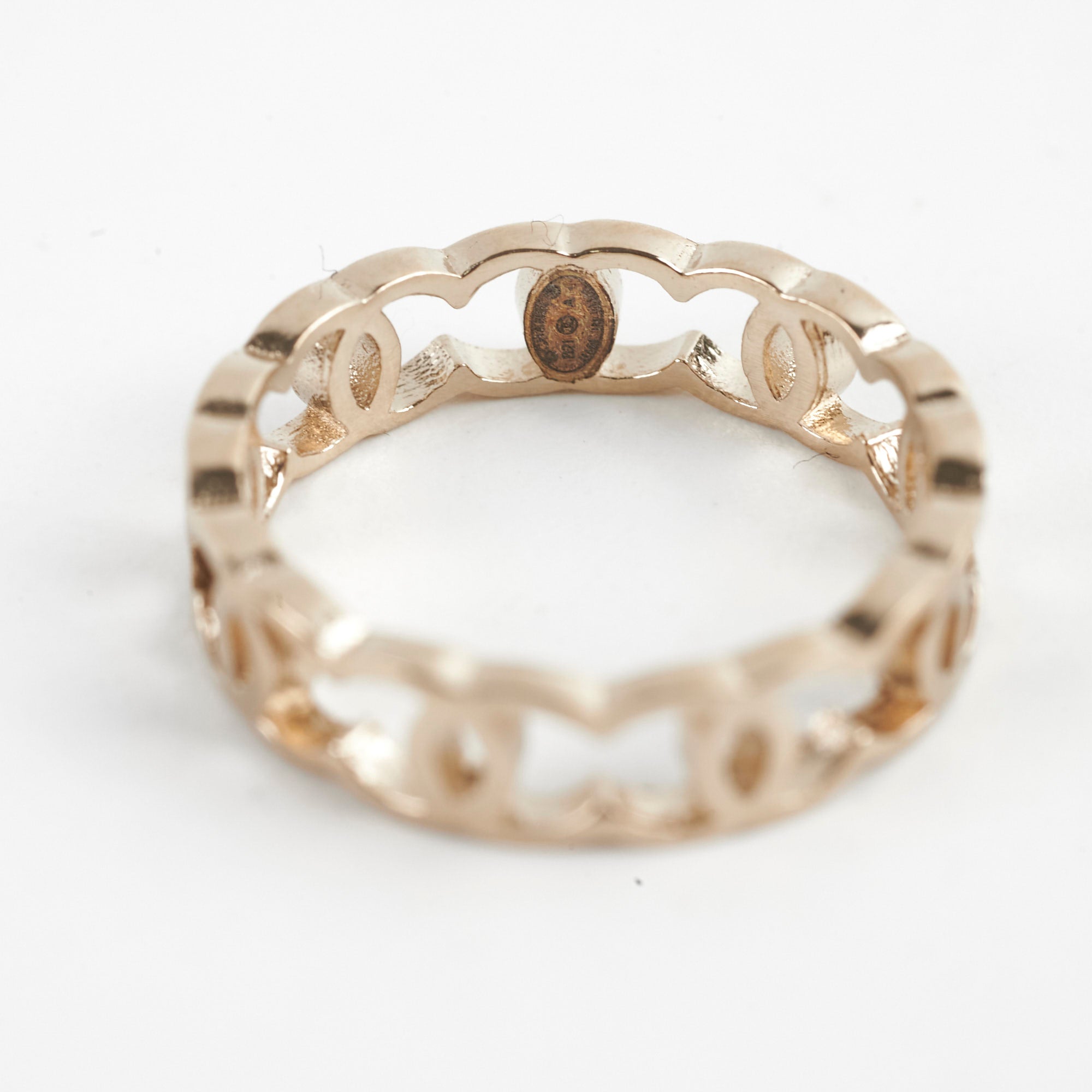 Chanel CC Logo Ring for Women - Size 52 (US 6) - Luxury Gold-Tone Fashion Jewelry Gift for Her | Perfect for Date Night, Party & Special Occasions