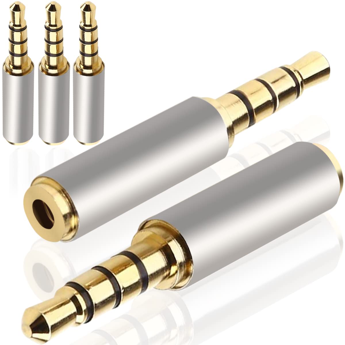 2.5mm to 3.5mm Audio Adapter - Female to Male Stereo Headphone Jack Converter (5 Pack) for Smartphones, Microphones, Tablets - Perfect for DJ Equipment, Gaming Headsets & Home Audio Systems