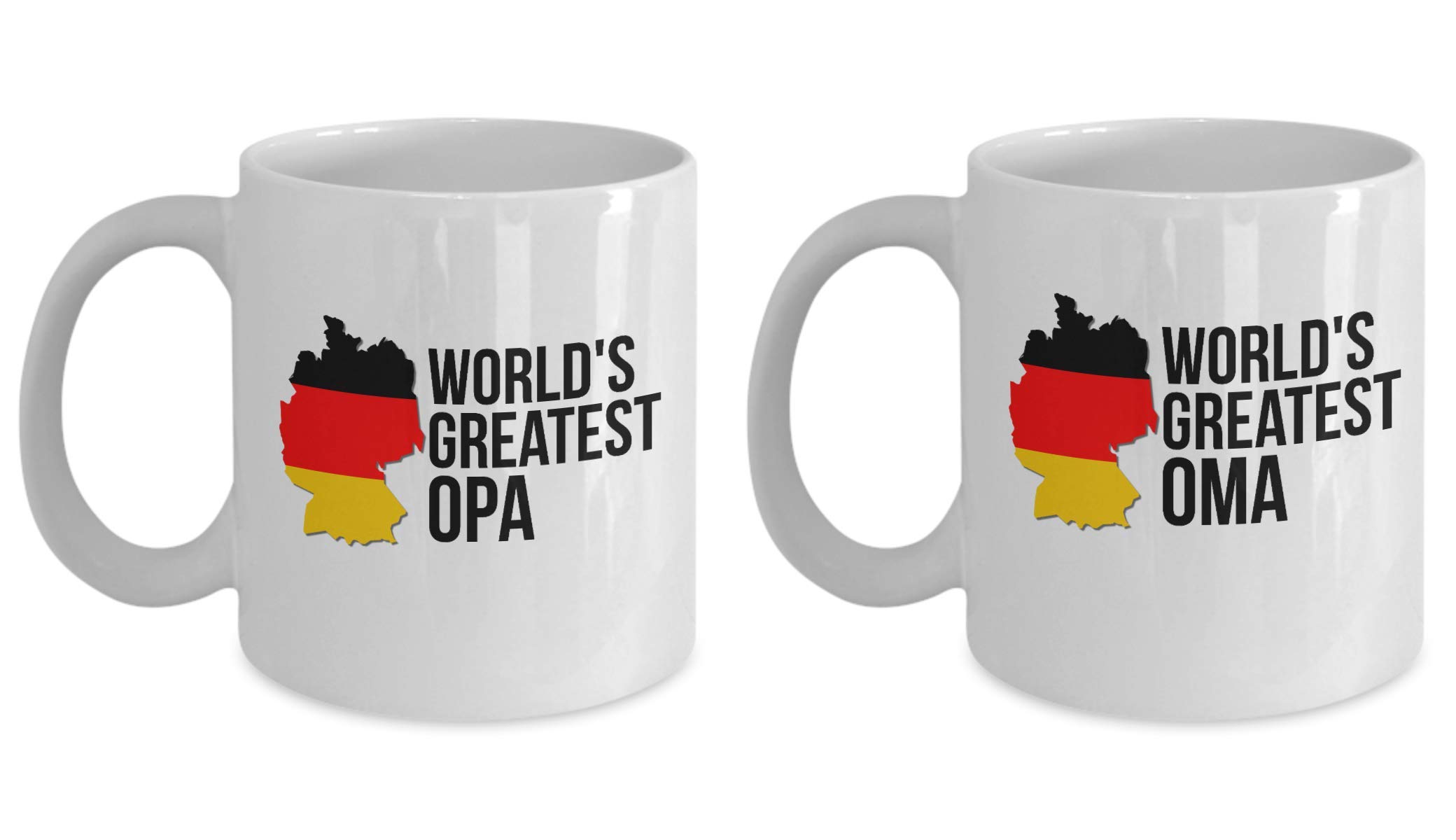 German Oma & Opa Coffee Mug Set - World's Best Grandparent Gift with Germany Flag Design | Perfect for Birthday, Christmas & Family Gatherings