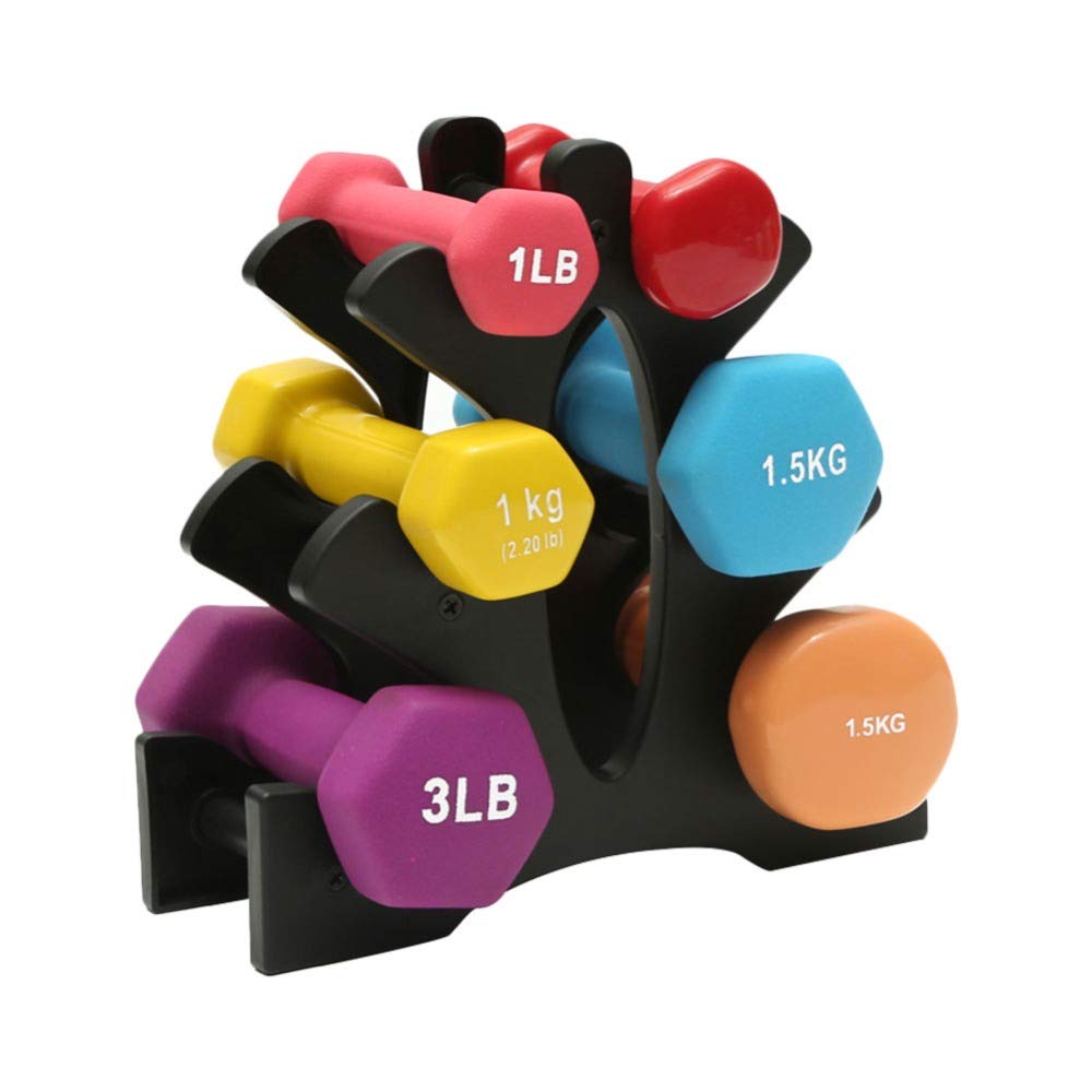 Eschindler 3-Tier Dumbbell Rack Stand - Heavy Duty Free Weight Organizer for Home Gym, Max Load 35 lbs (Dumbbells Not Included) - Perfect for Garage, Basement & Home Workout Space Organization