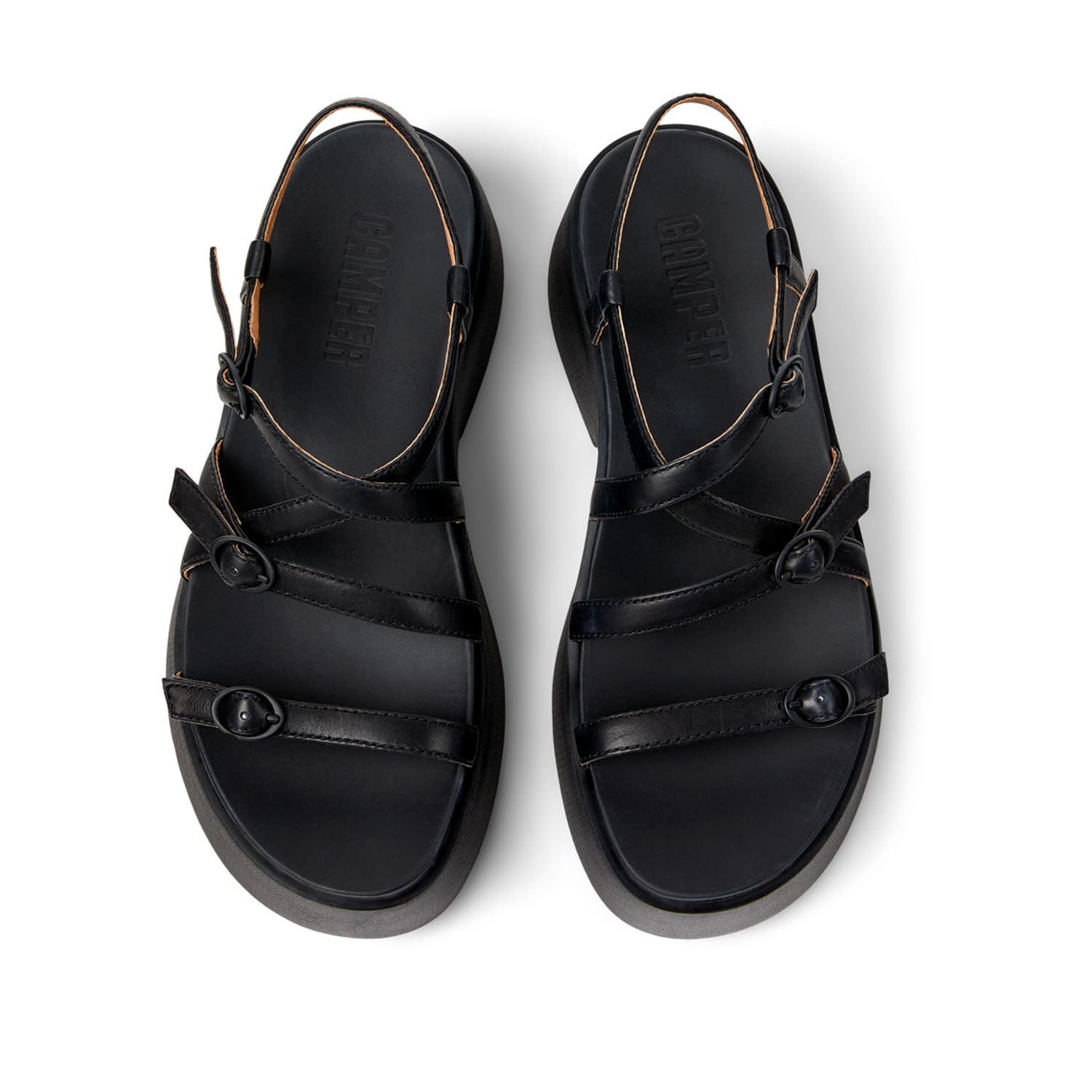 Camper Women's Tasha Black Leather Slip-On Loafers - Comfortable Casual Shoes for Work, Travel & Everyday Wear