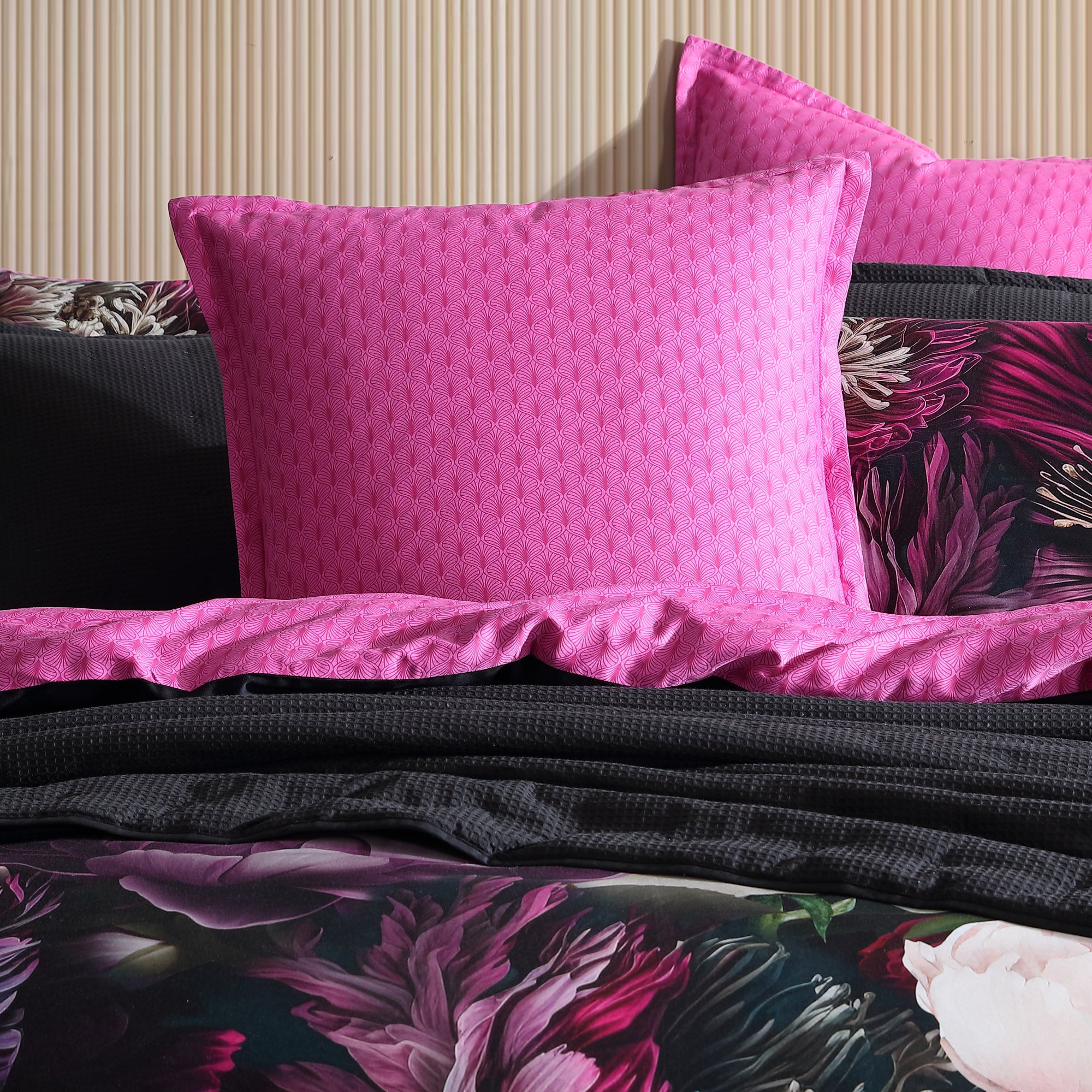 Luxury Pink European Pillowcase Set - 100% Cotton Soft Bedding by Logan & Mason for Master Bedroom, Guest Room & Home Decor