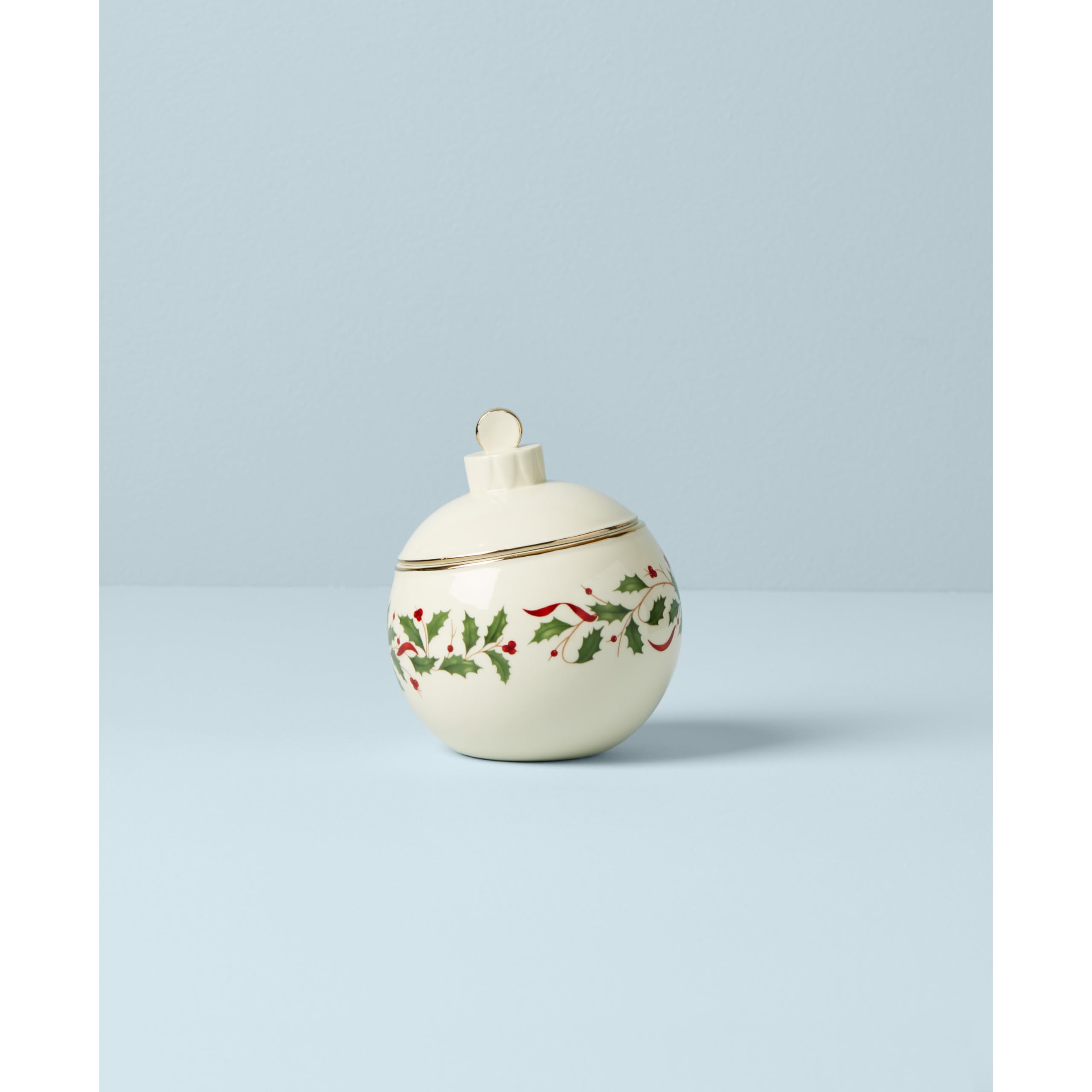Lenox 890765 Holiday Ornament Candy Jar - Elegant Christmas Hosting Gift for Home Decor, Party Favors & Festive Holiday Gatherings