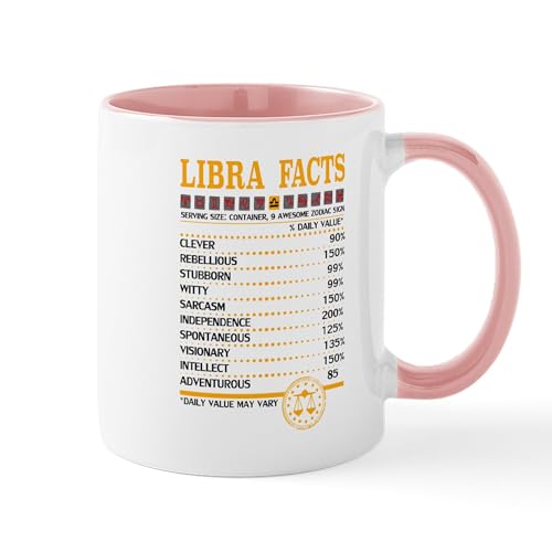 White/Pink Inside - Libra Facts Zodiac Mugs