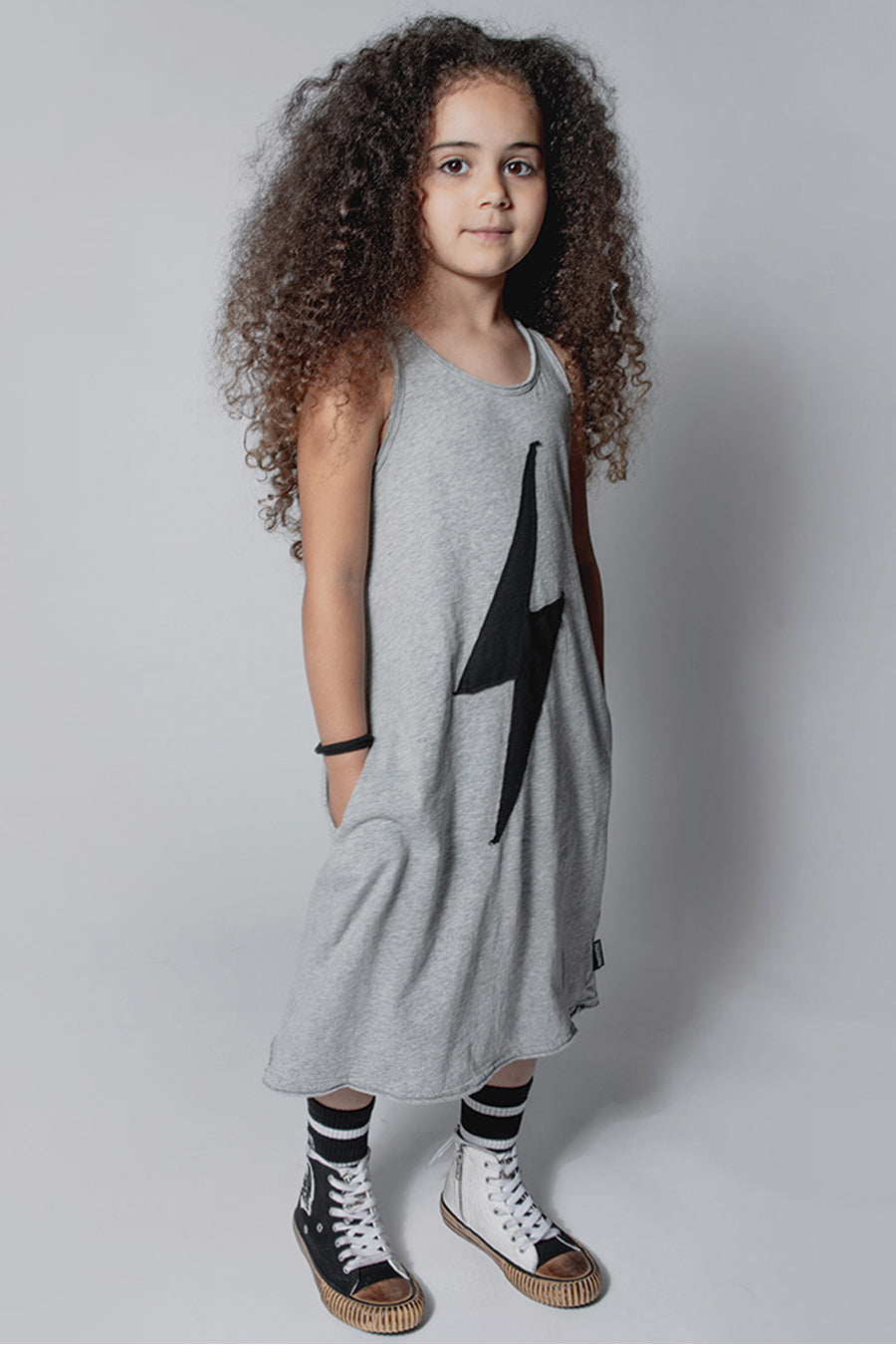 Nununu Bolt Patch Tank Dress for Girls - Stylish & Comfortable Kids' Outfit for Playdates, Parties & Everyday Wear