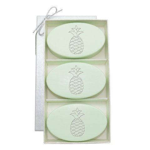 Signature Spa Trio Green Tea & Bergamot-Pineapple Soap Bars - Luxury Handmade Bath Soap for Relaxation, Gift Sets, Home Spa & Self Care