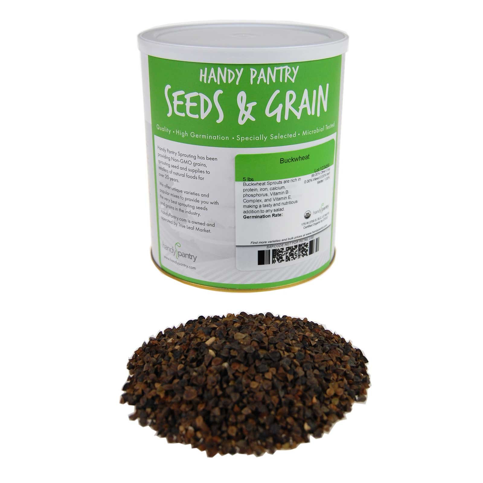 Organic Buckwheat Sprouting Seeds - 4.5 Lbs Bulk Unhulled - Non-GMO, USDA Certified Organic - Perfect for Growing Salad Greens, Microgreens & Sprouts - Ideal for Home Gardening, Food Storage & Healthy Eating