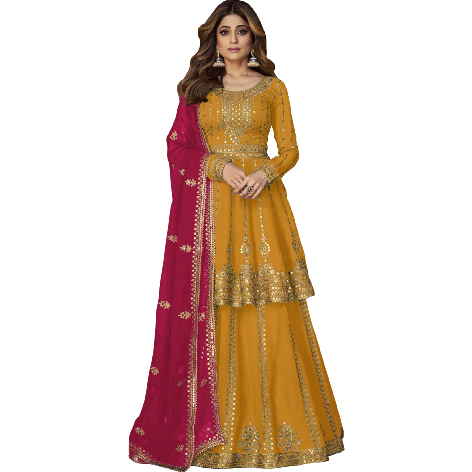 **Pakistani Designer Heavy Work Shalwar Kameez Sharara Dress - Ready to Wear Palazzo Suits for Weddings, Parties & Festivals**