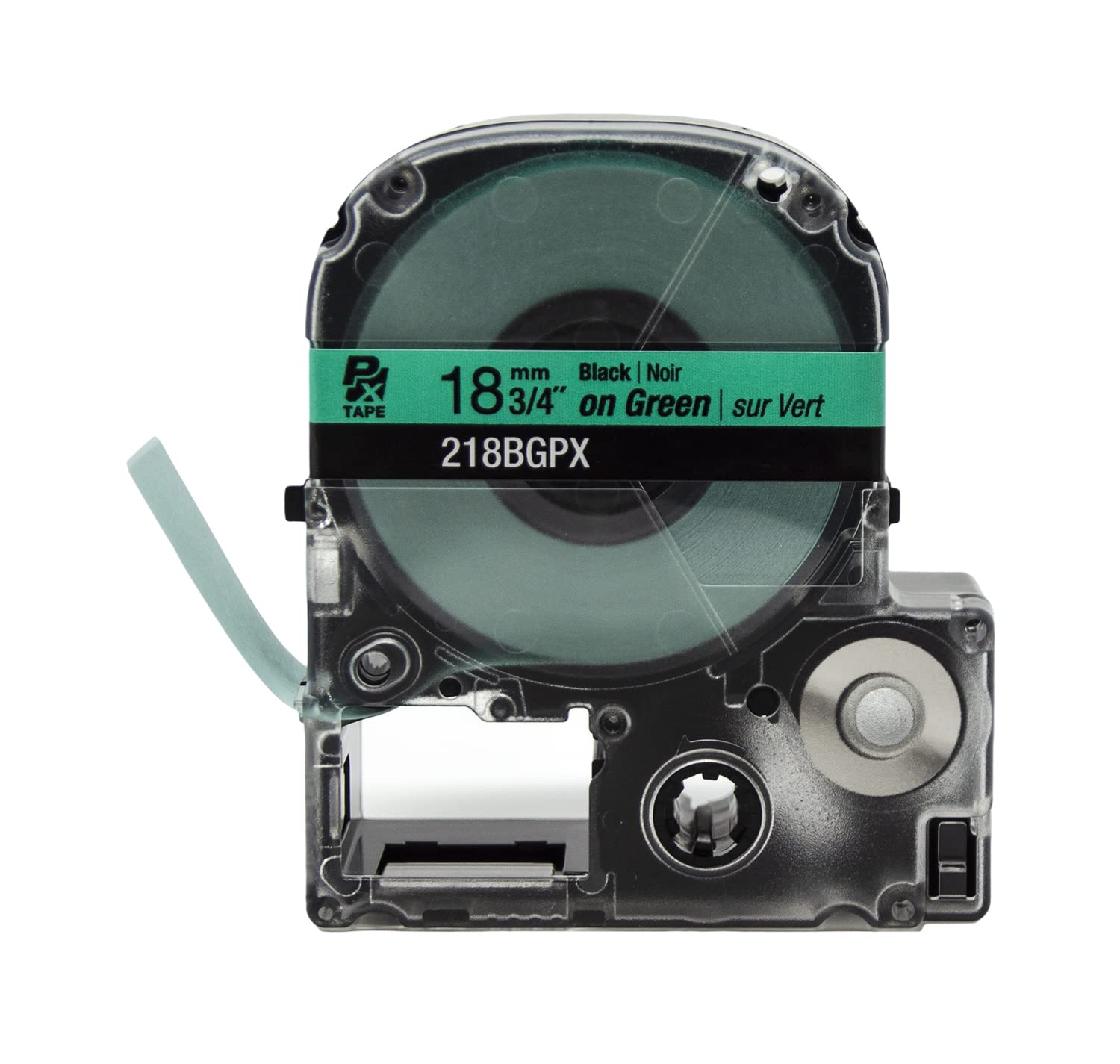 Epson LABELWORKS 218BGPX PET (Polyester) Tape Cartridge - Black on Green Label Maker Tape - 3/4
