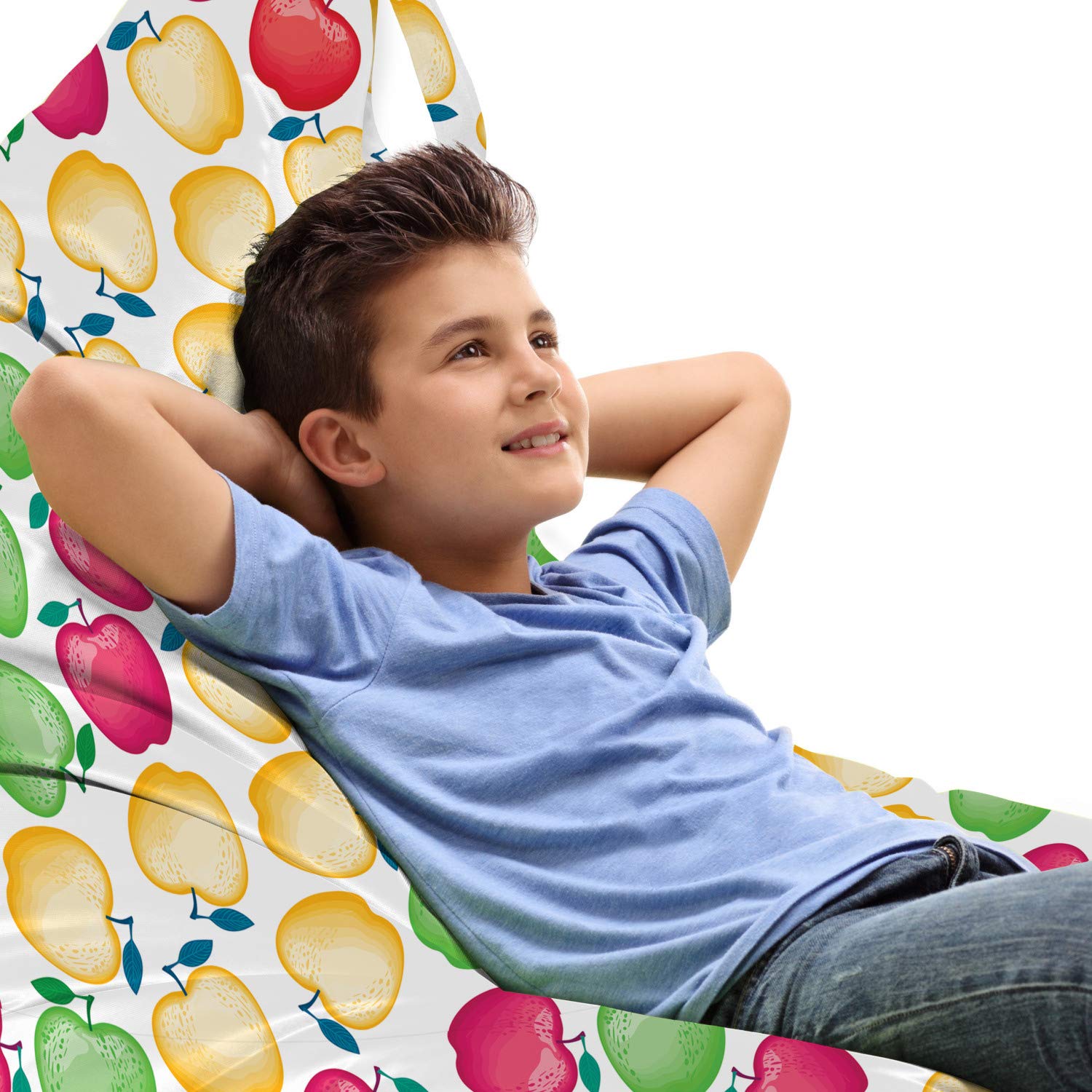 Ambesonne Fruits Lounger Chair Bag - Colorful Summer Apples Design, High Capacity Storage with Handle for Healthy Snacks & Fresh Produce | Perfect for Picnics, Beach Trips & Outdoor Lounging