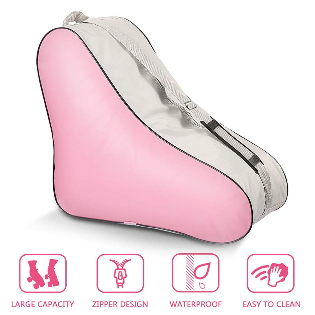 Veemoon 2PCS Pink Roller Skate Bags - Durable Ice Skates Backpack & Tote for Roller Skating Storage - Perfect for Rink, Park & Travel Accessories