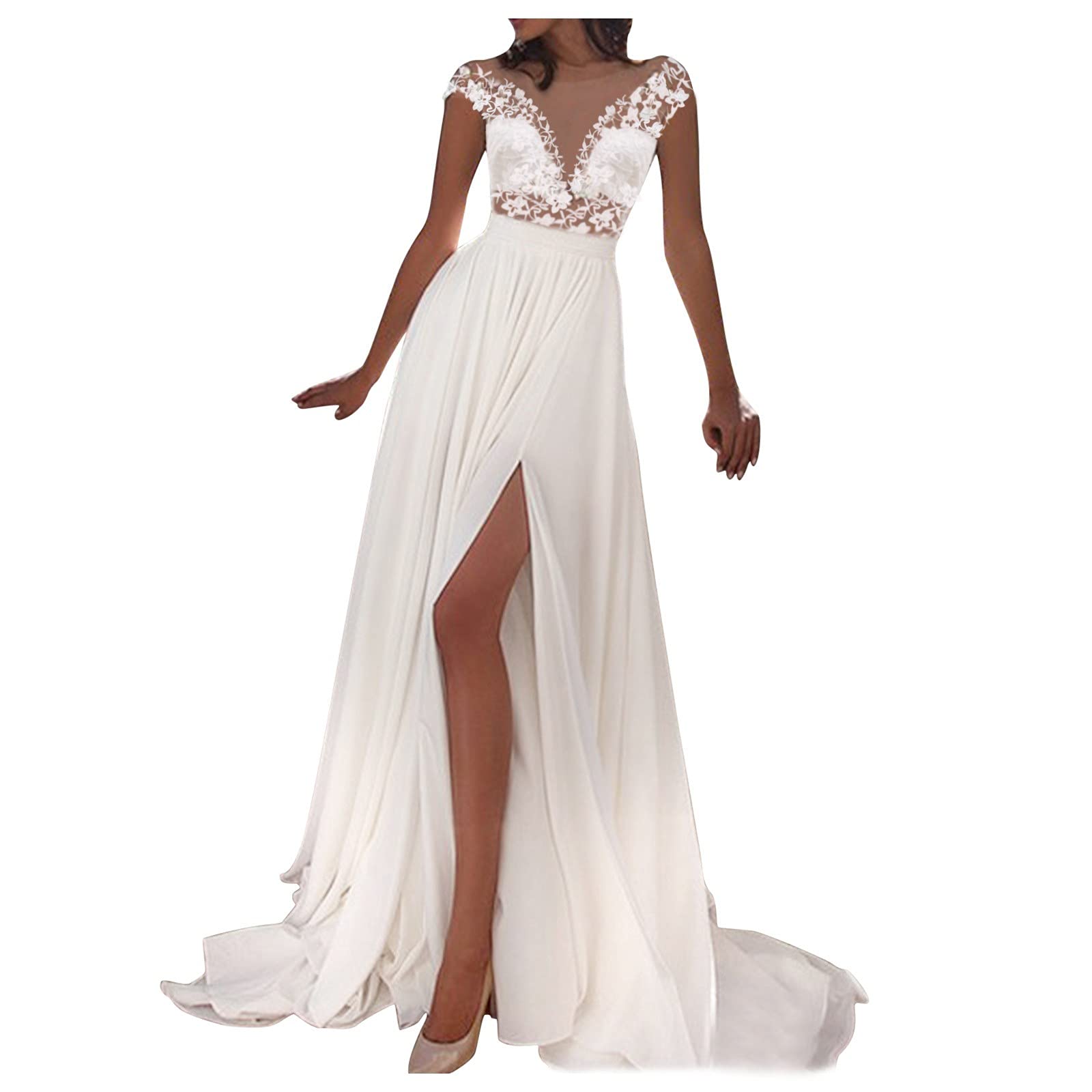 Elegant Off-The-Shoulder Lace Dress for Women - Wedding Guest & Evening Party Gown - Trendy Long Formal Dress for Special Occasions, Date Nights & Cocktail Events