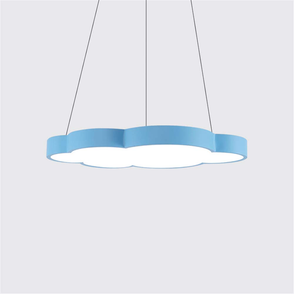 Dimmable Cloud Shaped LED Pendant Light for Kids Room - Modern Acrylic & Metal Hanging Lamp with Included Bulb (Blue, 19 inch) - Perfect for Nursery, Bedroom & Playroom Decor