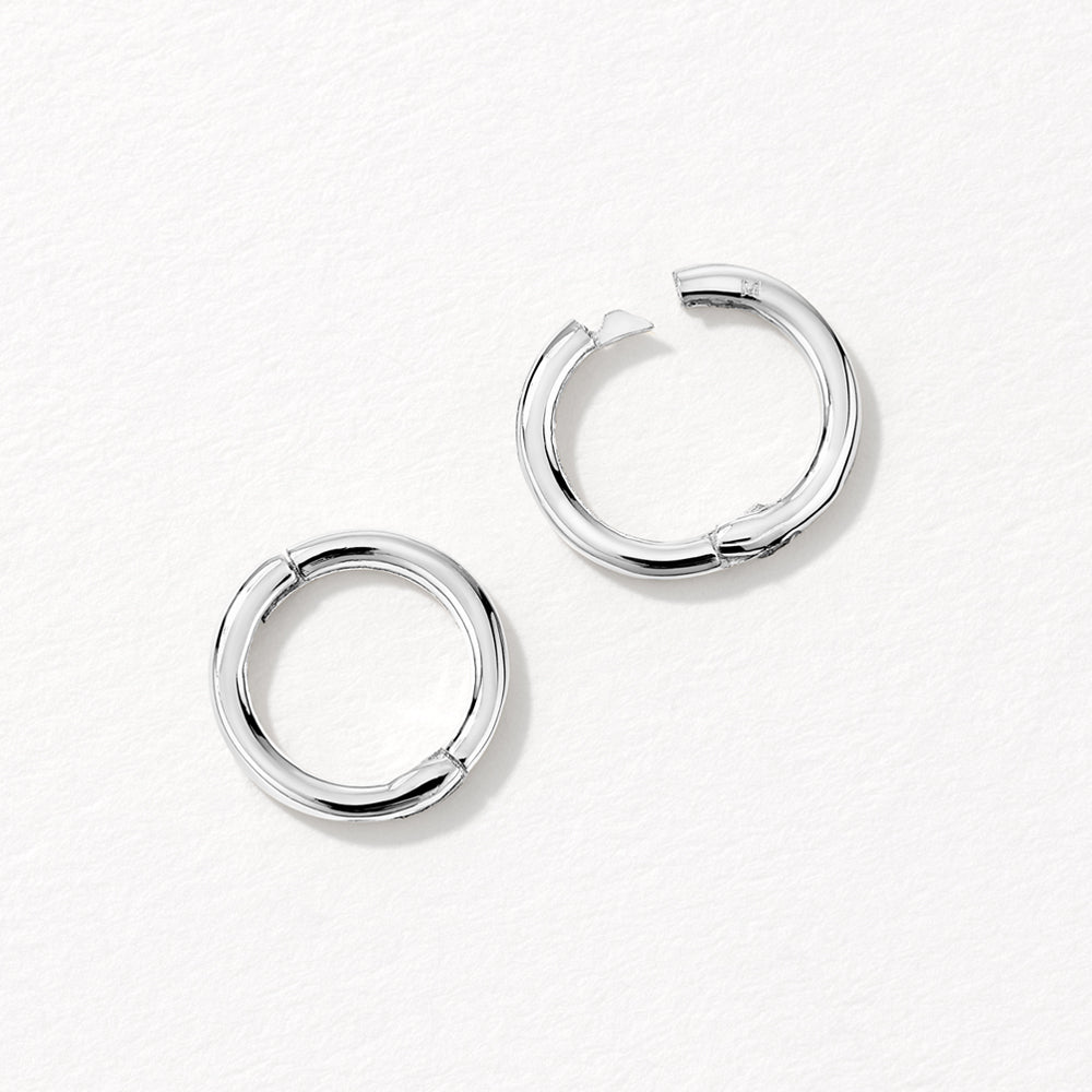 Silver Mini Sleeper Earrings for Women - Hypoallergenic & Lightweight Hoop Earrings for Everyday Wear, Work, and Sleep