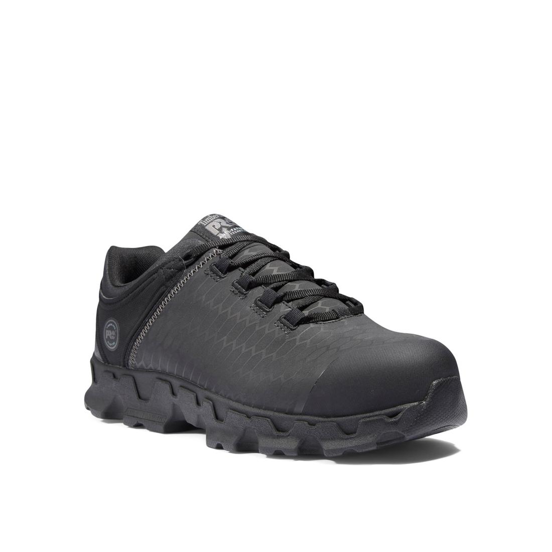 Powertrain Sport Alloy Toe Work Shoes for Men - Black Safety Shoes for Construction, Warehouse & Industrial Work - Lightweight & Comfortable Work Boots