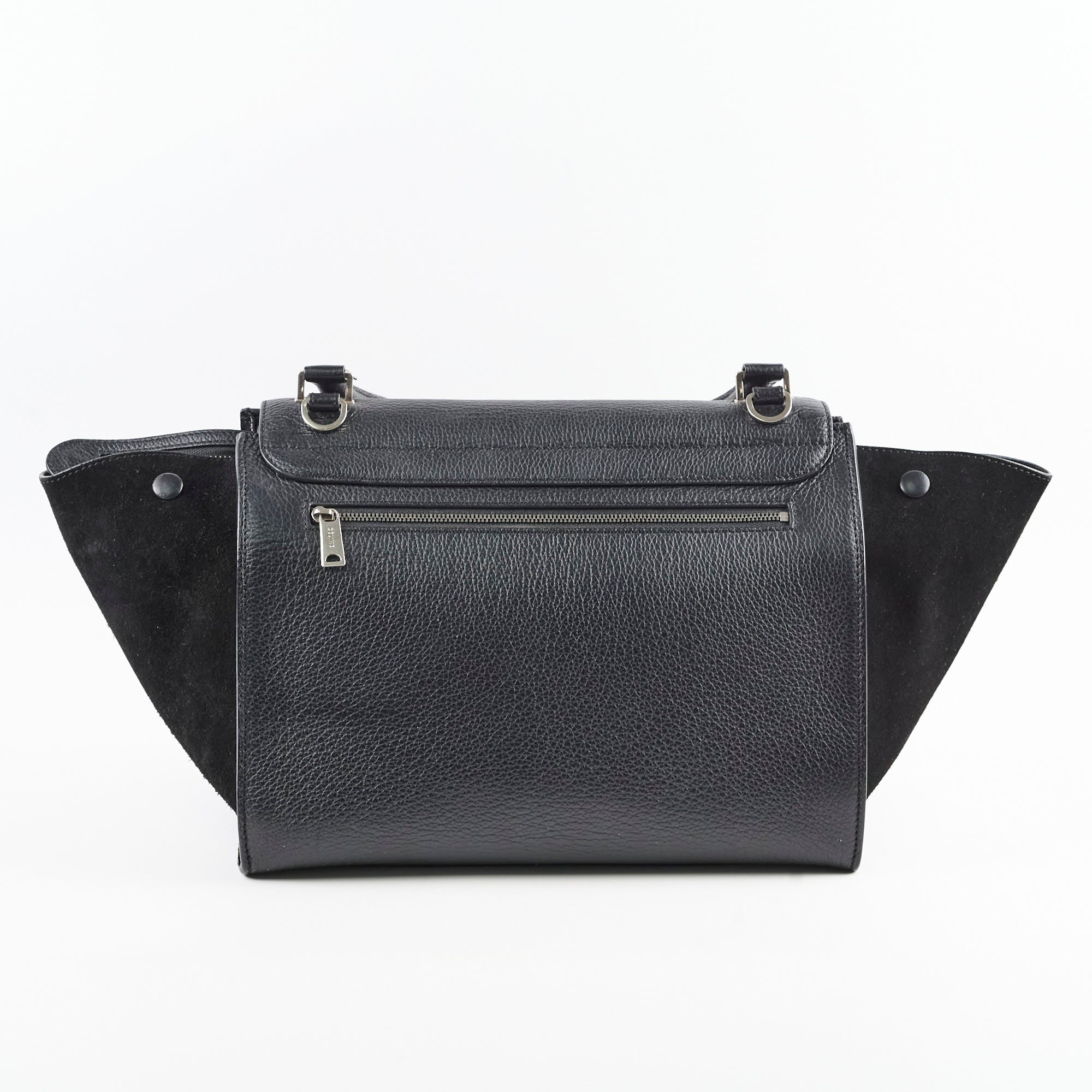 Celine Trapeze Medium Black Leather Handbag - Luxury Designer Shoulder Bag for Women | Perfect for Work, Travel & Everyday Use