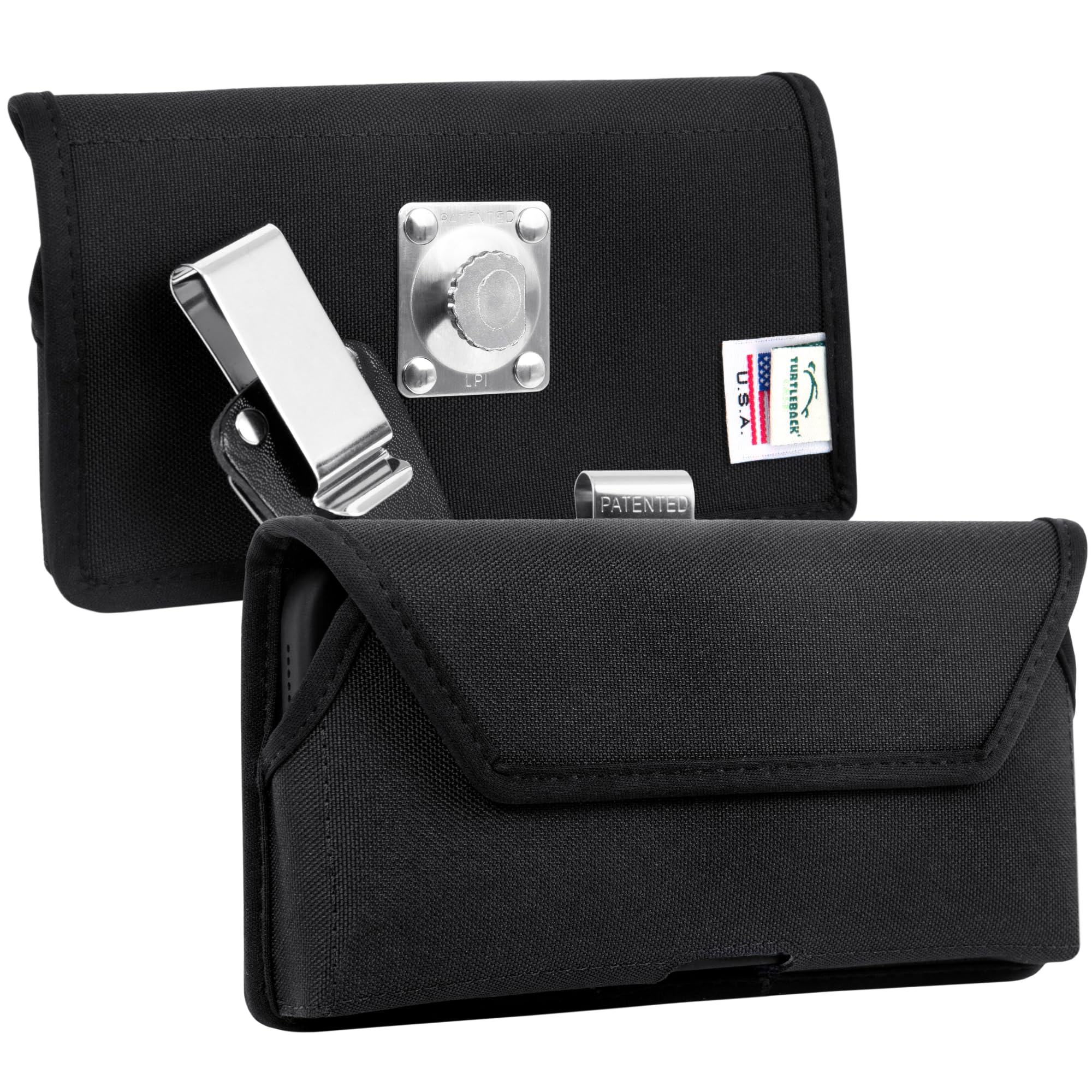 Premium Nylon Phone Holster for Samsung Galaxy S24/S23 Ultra/S22/S21/S20 Ultra - Black Belt Clip Holder Compatible with Slim Cases - Durable Metal Clip - Perfect for Workouts, Hiking & Outdoor Activities