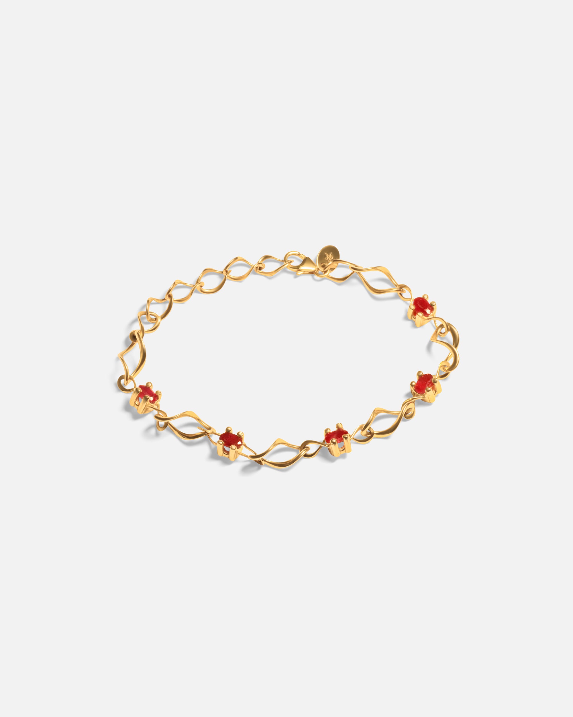 Nucleus Intermittendi Bracelet with Genuine Ruby Stone - Elegant Adjustable Bangle for Women, Perfect for Daily Wear, Parties & Special Occasions