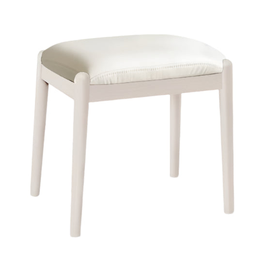 16.7x12.8x15.7 inch / 42.5x32.5x40 cm / white color / birch organic leather milky white makeup stool