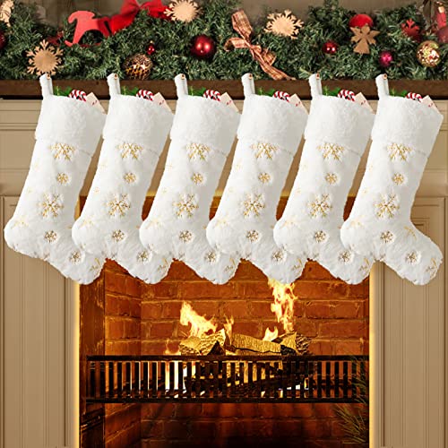 6 Pack White Gold Snowflakes