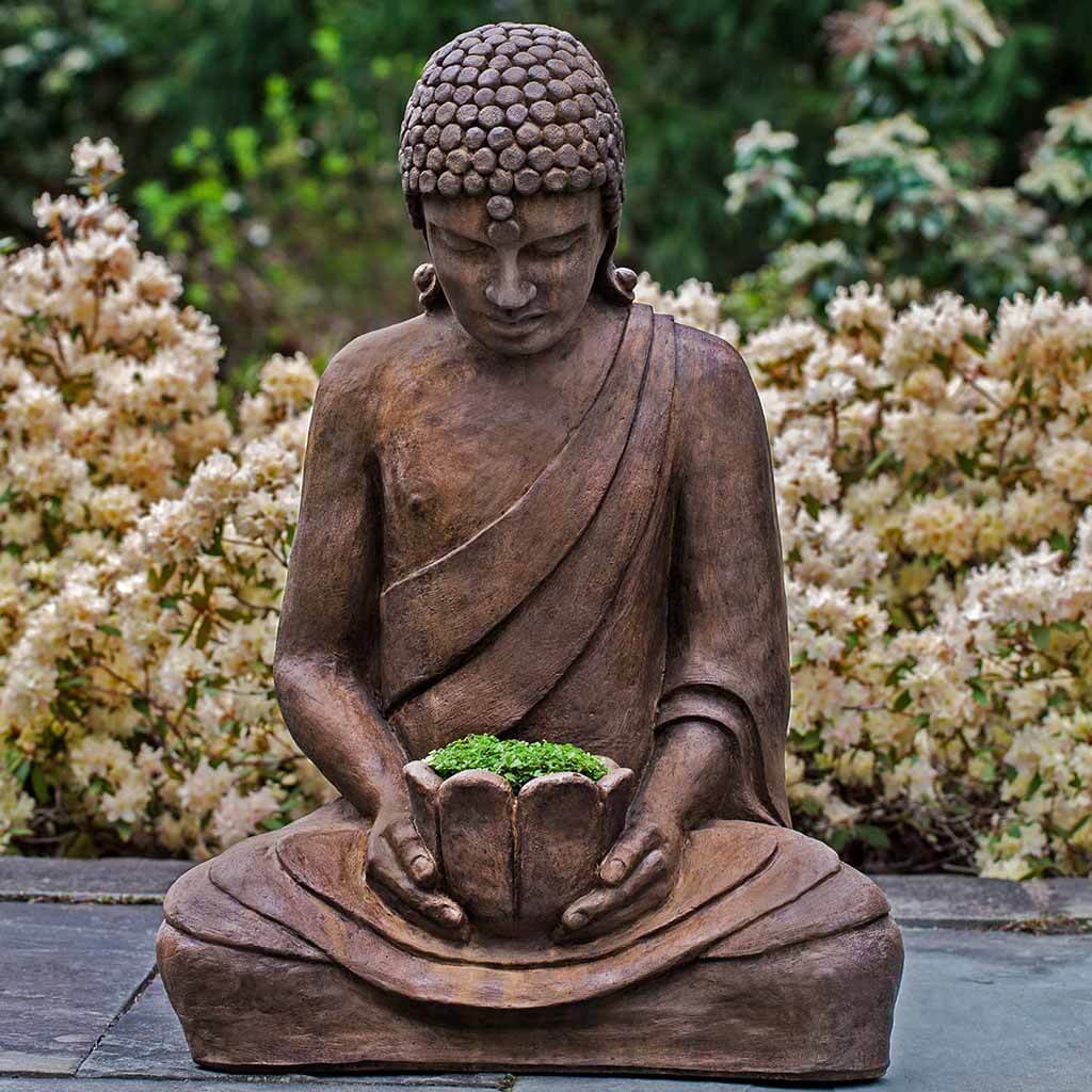 Campania International Lotus Buddha Statue - Handcrafted Resin Meditation Statue for Home, Garden & Yoga Studio Decor | Spiritual Gift & Zen Decor