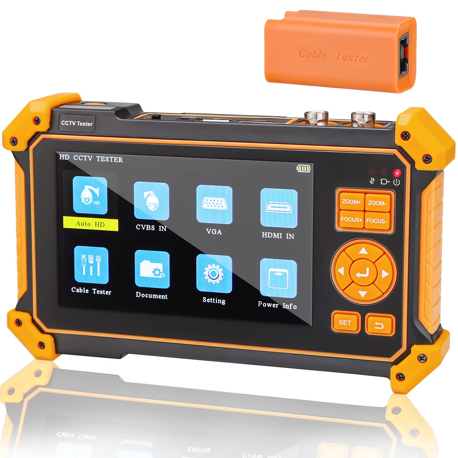 5 Inch TFT-LCD CCTV Camera Tester Monitor - 4K 8MP Support for CVI/TVI/AHD/SDI/CVBS & Analog Cameras | HDMI/VGA Input | PTZ Control | DC12V Power Output | UTP Cable Tester | 3200-Plus Functions - Ideal for Security System Installation & Maintenance