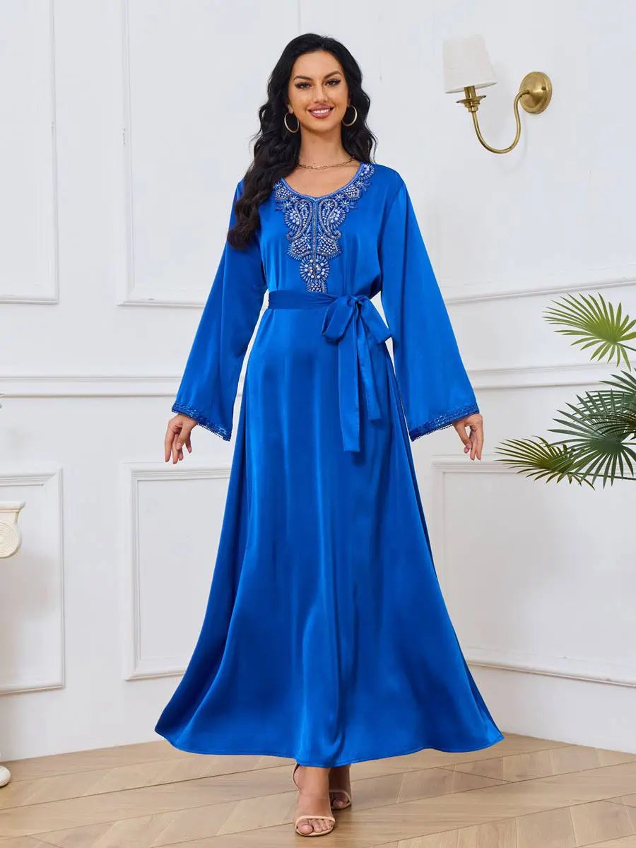 Elegant Beaded Eid Caftan Dress for Women - Stylish Kaftan #25033 - Perfect for Eid Celebrations, Weddings & Special Occasions