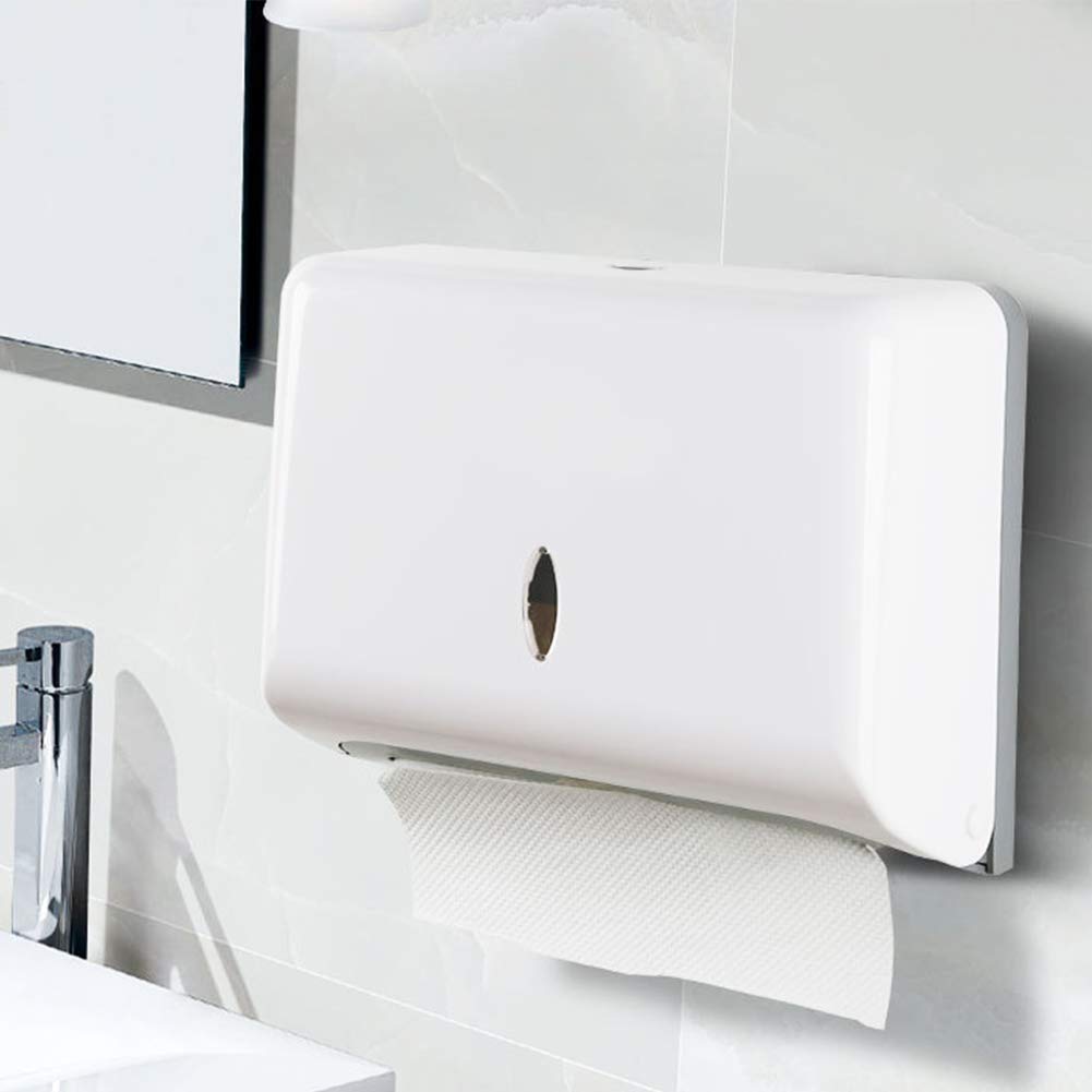 Commercial Paper Towel Dispenser Wall Mount - White C-Fold/Multifold Bathroom & Kitchen Tissue Holder - Heavy Duty Stainless Steel for Restaurants, Offices & Public Washrooms