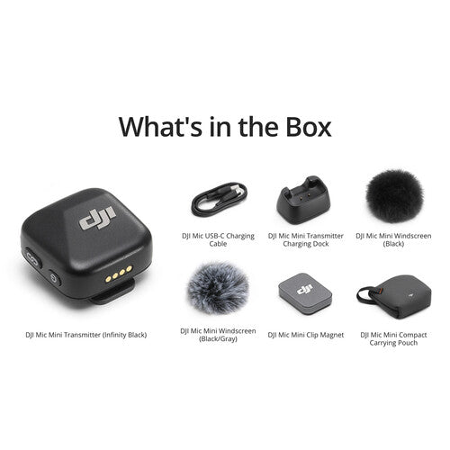 DJI Mic Mini Wireless Microphone Transmitter - Compact & Lightweight for Vlogging, Streaming & Interviews (Infinity Black) - Perfect for YouTube, TikTok & Podcasting