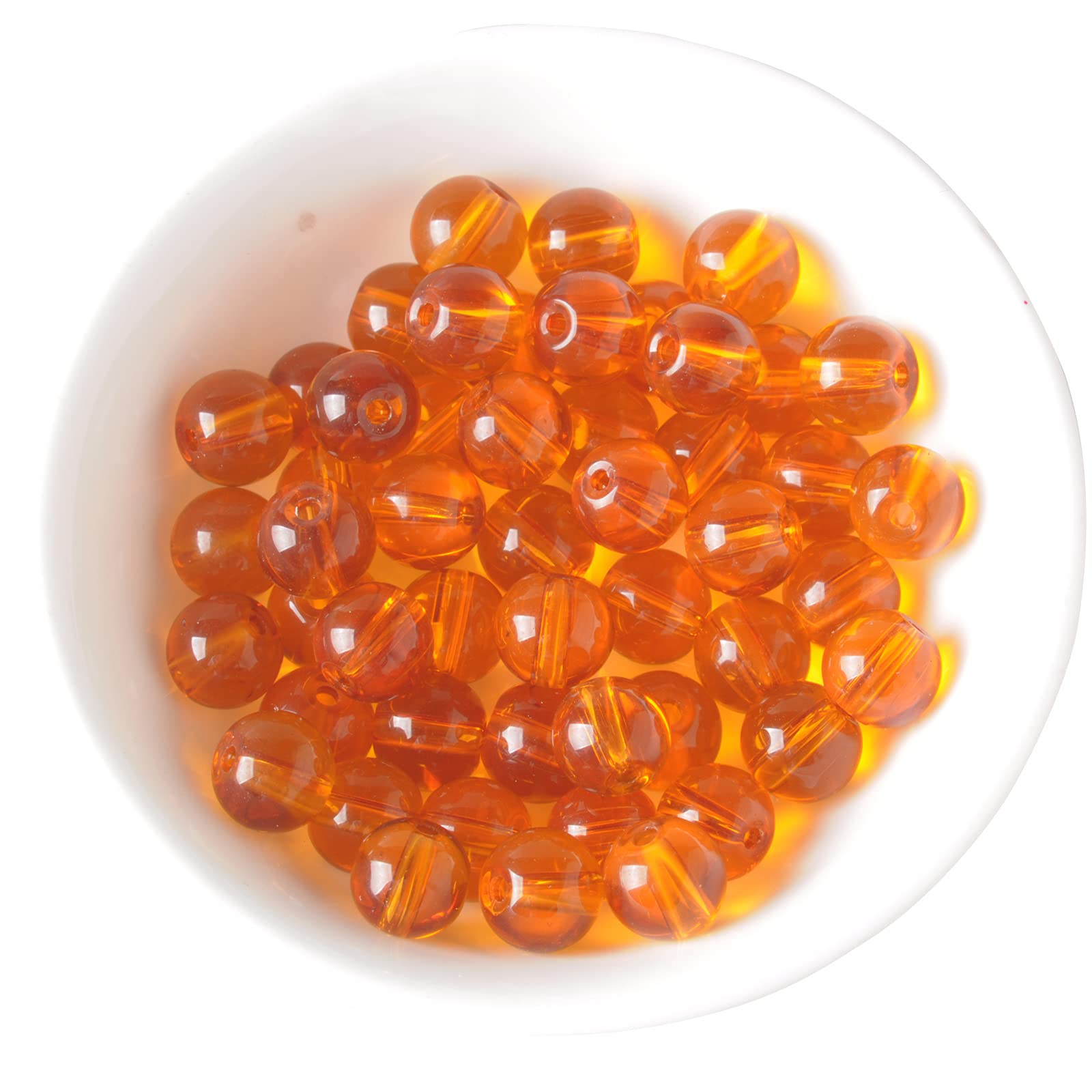 60pcs 6mm Round Natural Stone Beads - Amber Crystal Gemstone Loose Beads Strand for DIY Jewelry Making, Bracelets, Necklaces | Perfect for Adults Crafts, Gifts & Boho Style Accessories