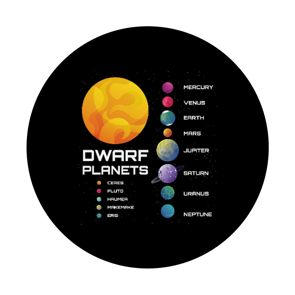 Solar System Dwarf Planets PopSockets - Swappable PopGrip for Phone & Tablet - Astronaut Gift Idea - Perfect for Space Enthusiasts & Science Lovers (Use for Phones, Tablets, Laptops & More)
