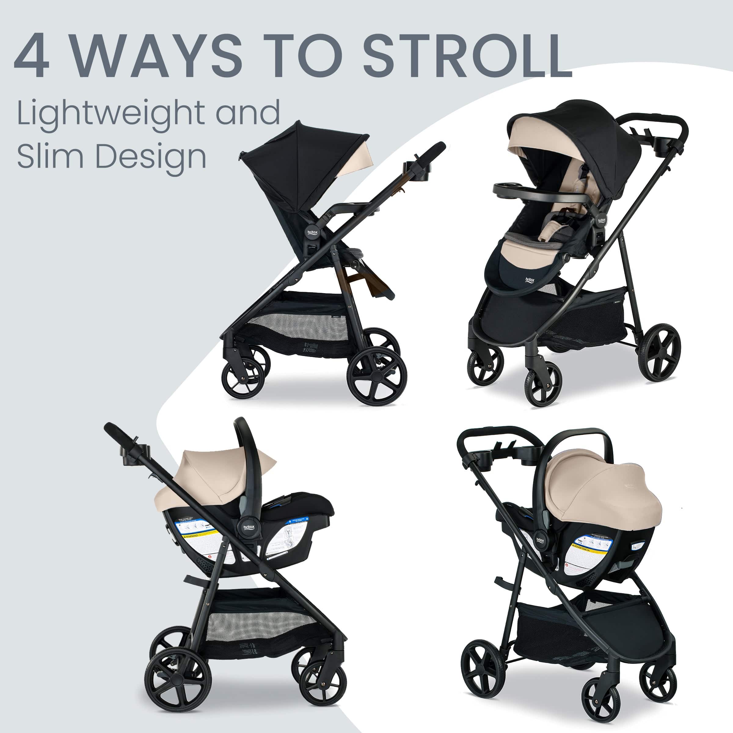 Britax Willow Brook S+ Travel System - Lightweight Stroller & Infant Car Seat Combo for Safe & Convenient Travel | Perfect for Newborns, Toddlers, and On-the-Go Parents