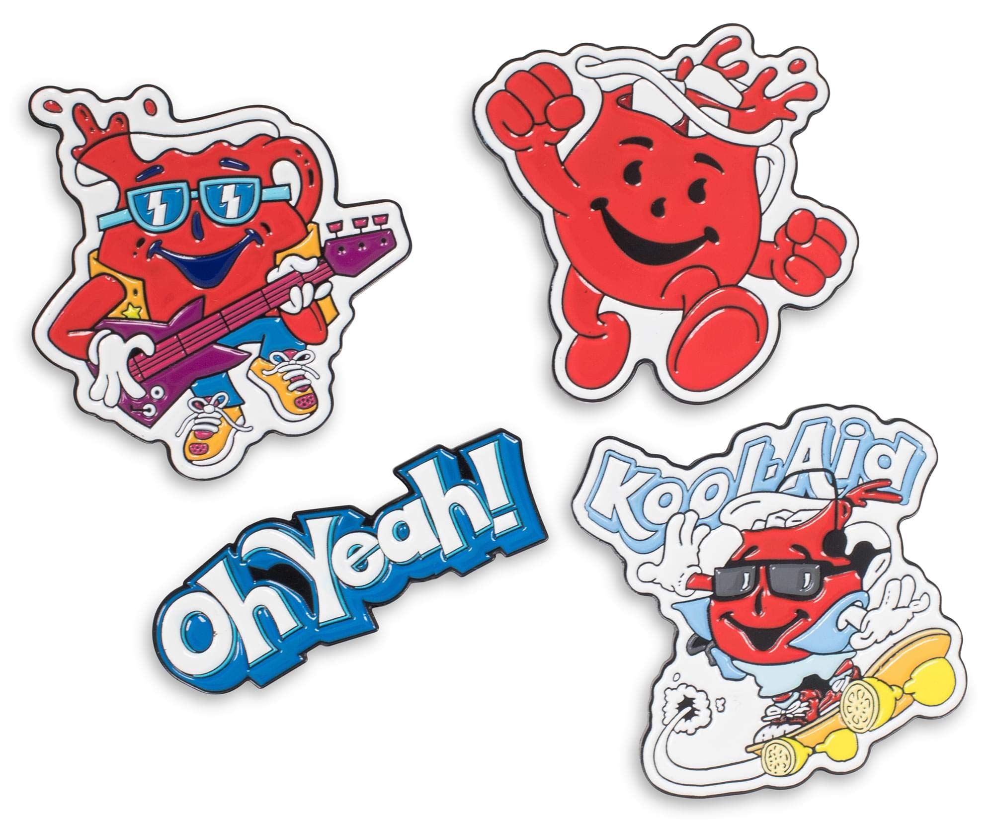 Toynk Kool-Aid Man Exclusive Enamel Pin Set (4 Pcs) - Officially Licensed Collectible Metal Pins for Backpacks, Jackets & Hats - Pop Culture Novelty Gifts for Fans - Perfect for Cosplay, Conventions & Everyday Fashion Accessories