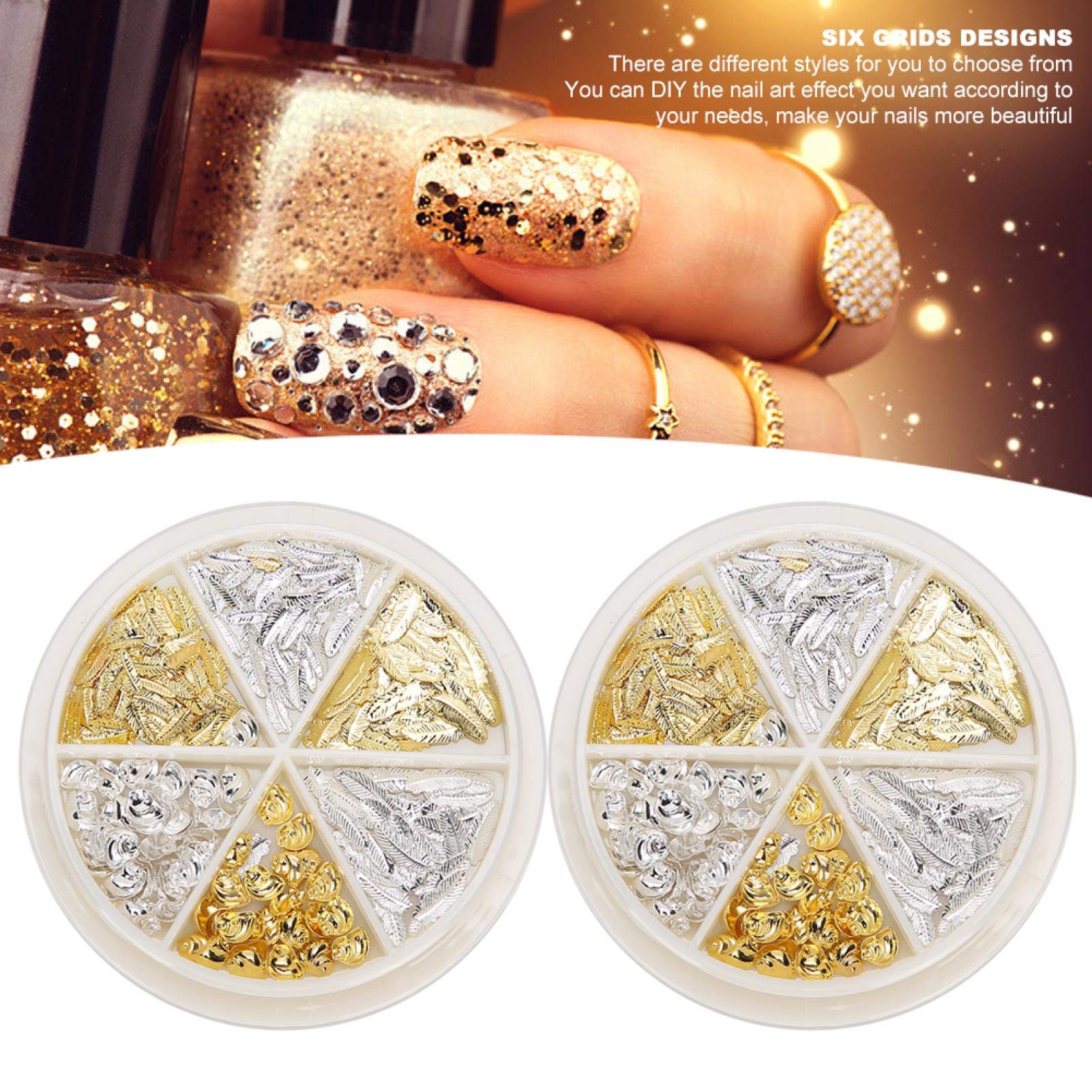 Professional Nail Art Decoration Kit - Gold & Silver Moon & Leaf Manicure Tools for Nail Salons & DIY at Home | Perfect for Nail Art Designs, Parties & Special Occasions