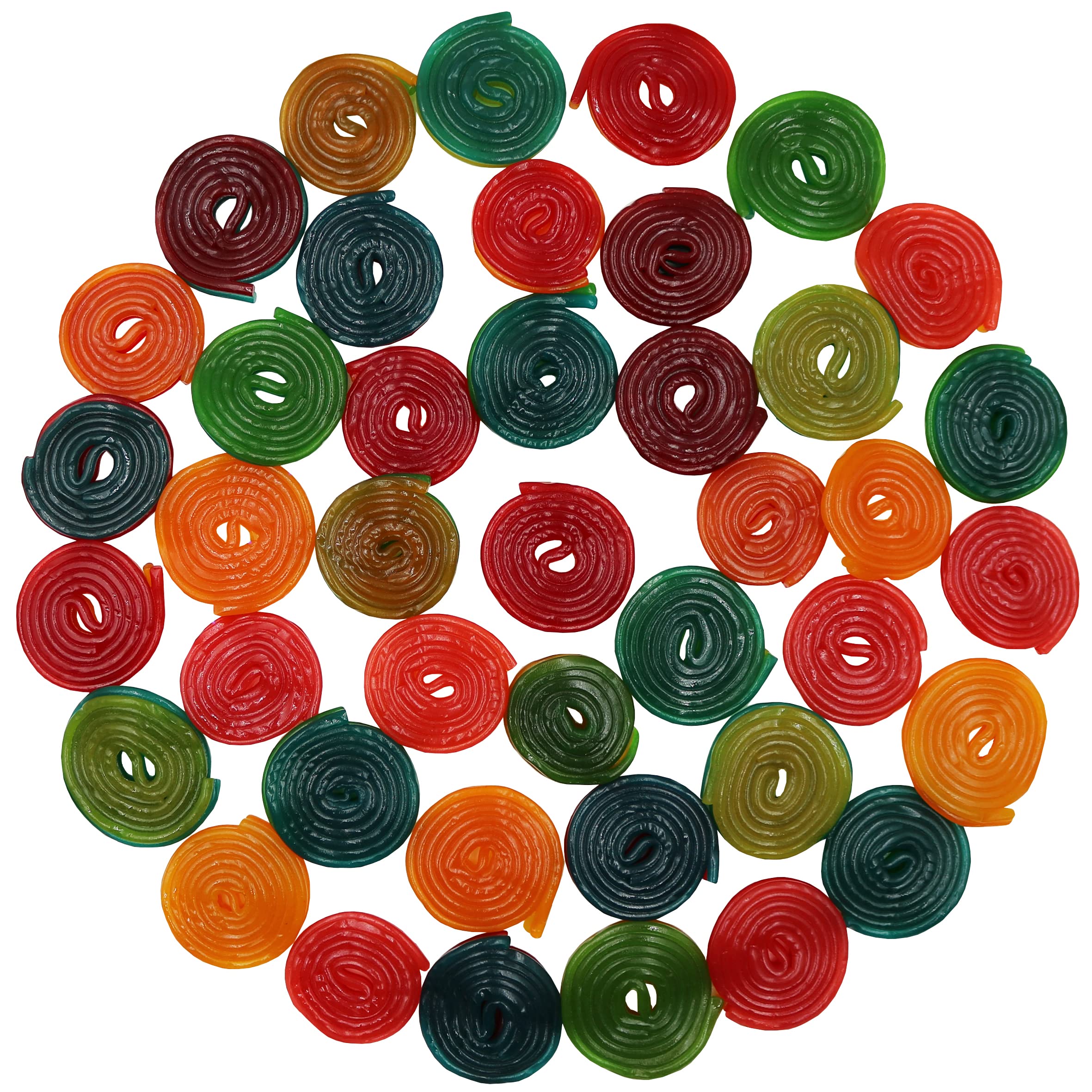 FirstChoiceCandy Licorice Wheels Gummy Candy - Two Faced Rainbow Flavor - 2 Pound Bulk Bag - Perfect for Halloween, Birthday Parties & Movie Night Snacks