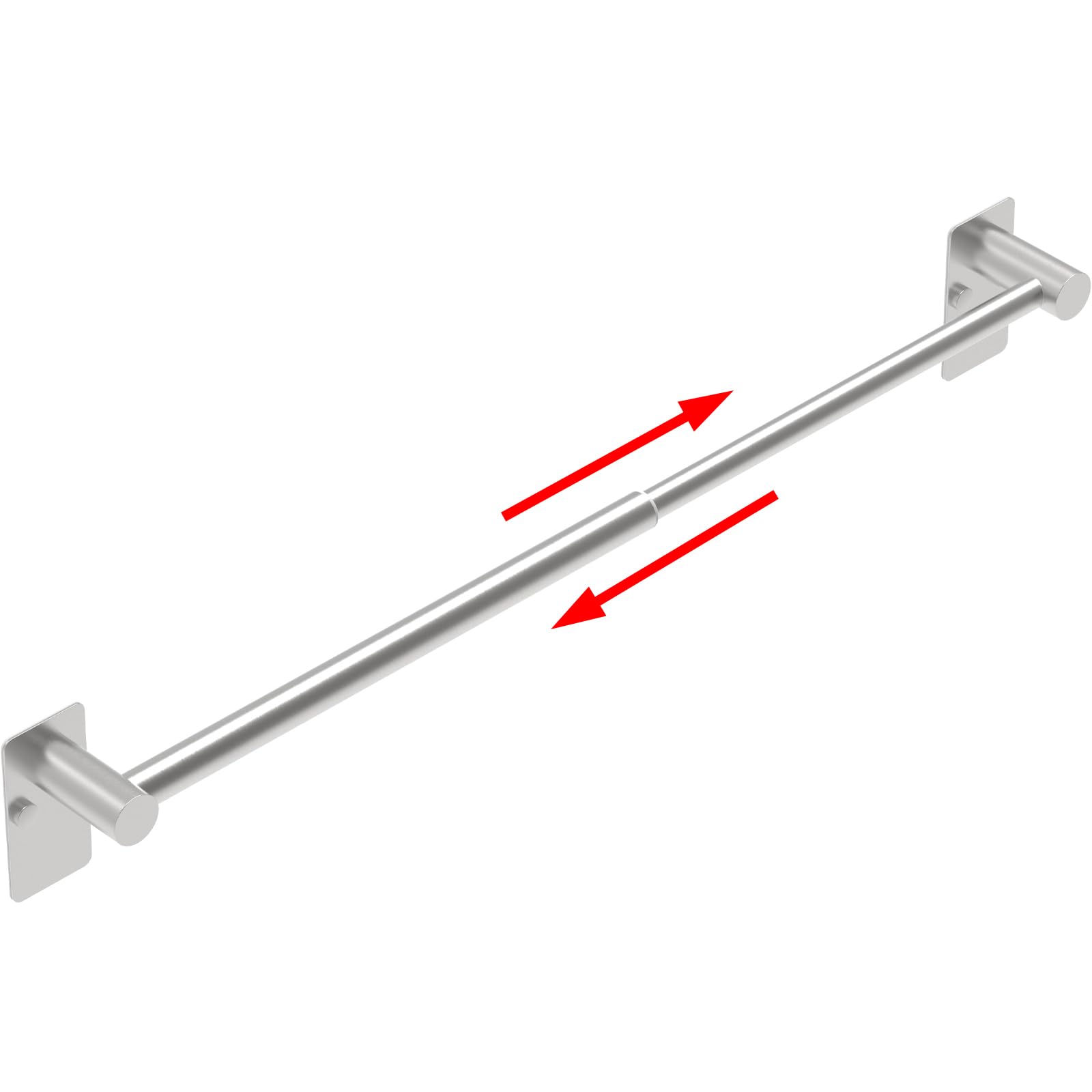Adjustable Towel Bar 14.4-25.2 Inch, Self Adhesive & Wall Mounted Stainless Steel Hand Towel Rack for Bathroom & Kitchen - SUS 304 Brushed Nickel Finish, Perfect for Organizing Towels, Cloths and Robes in Home or Hotel Spaces