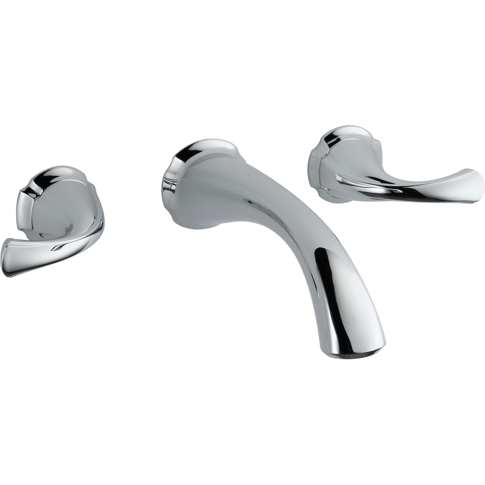 Delta Addison 2-Handle Wall Mount Bathroom Faucet in Chrome Finish - Modern Waterfall Spout Design for Vanity Sinks, Powder Rooms and Guest Bathrooms (Model 474347)