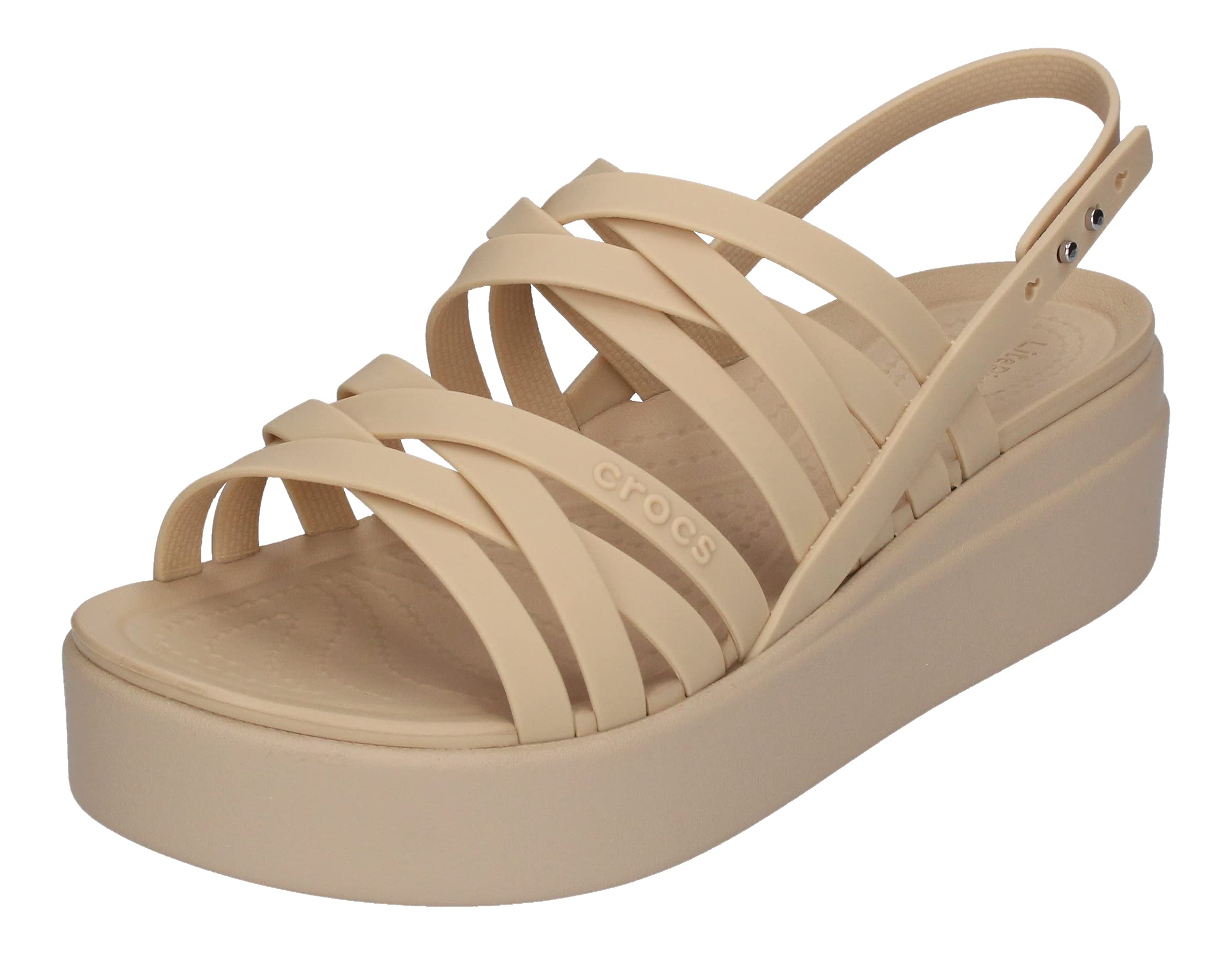 Crocs Women's Brooklyn Low Strappy Wedge Sandals - Comfortable & Stylish Casual Shoes for Walking, Beach, and Summer Outfits